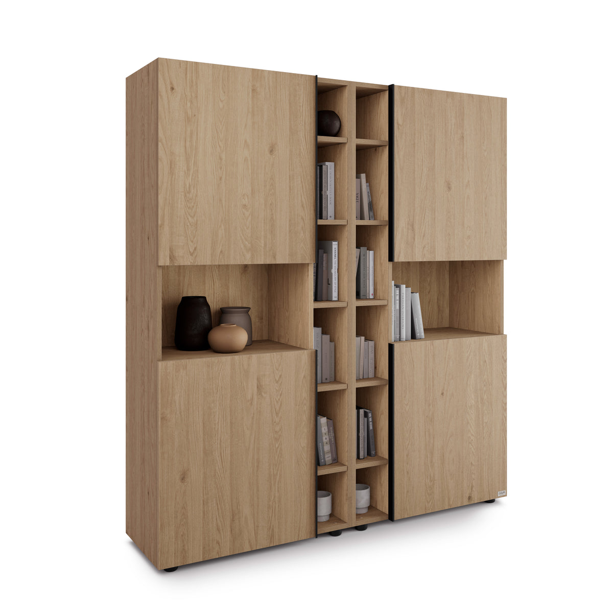 Romina Modular Bookcase (153,6 x 173,6 cm), Light Oak