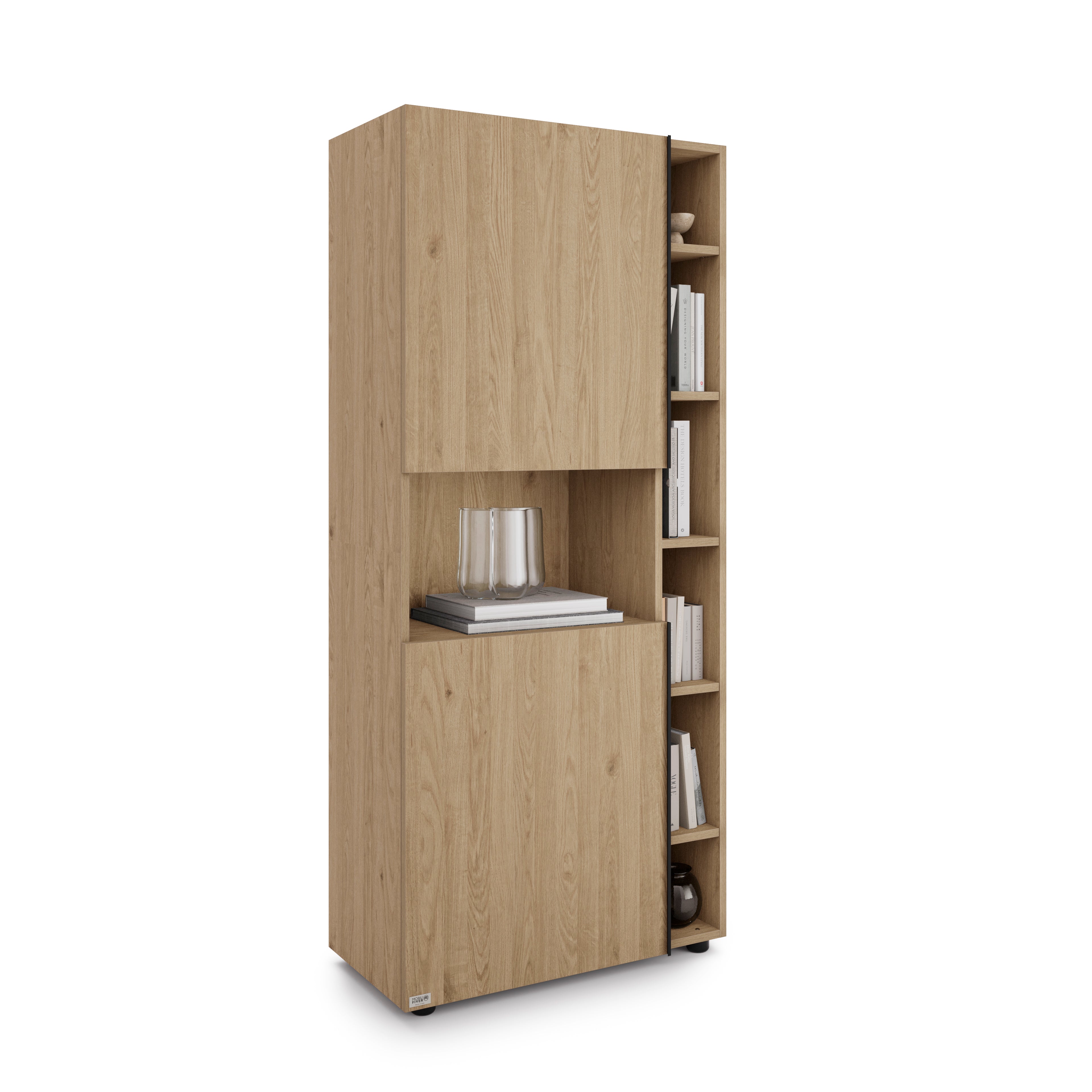 Libreria Componibile Romina (76,8 x 173,6 cm), Rovere Naturale - Immagine principale