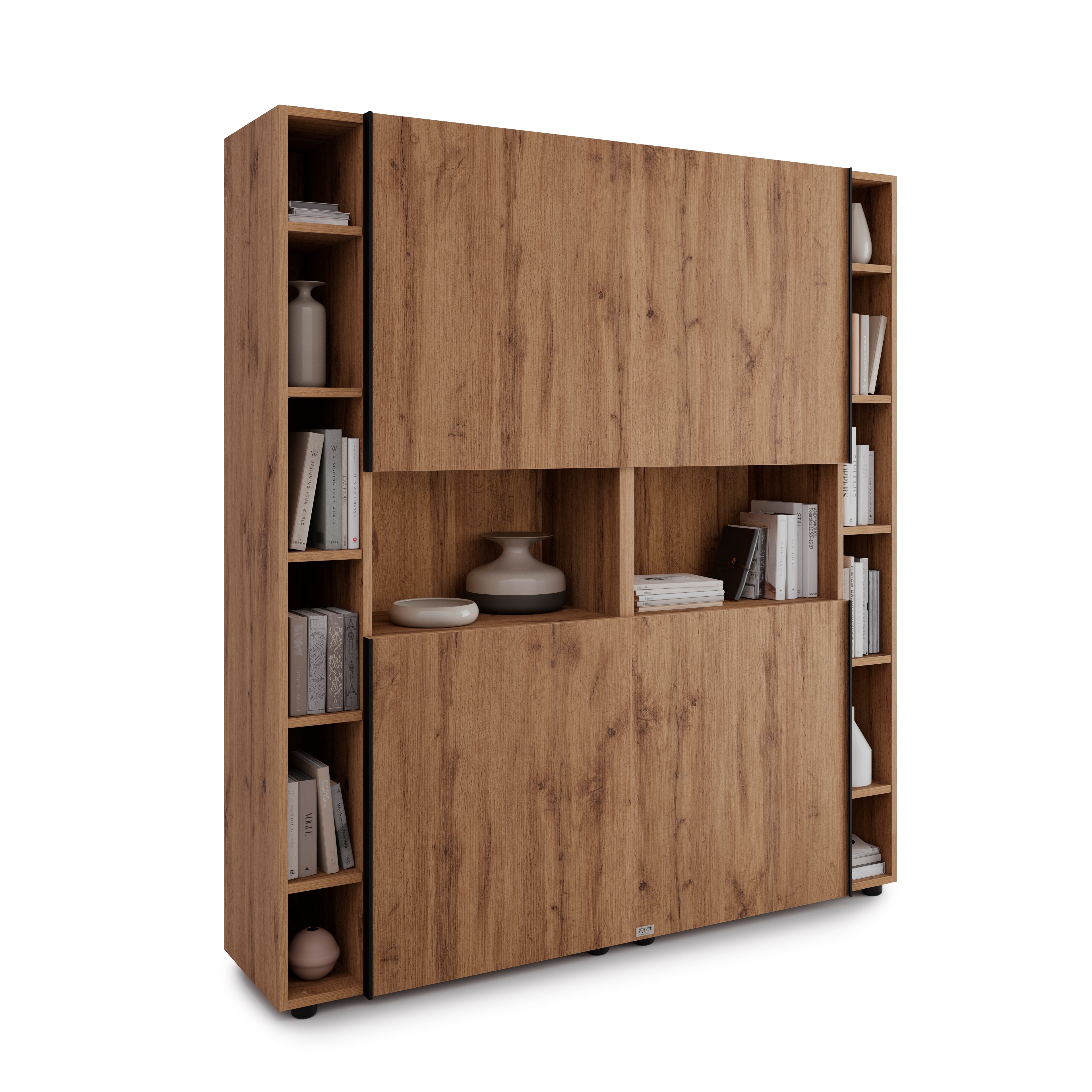 Modulares Bücherregal Romina (153,6 x 173,6 cm), Rustikale Eiche - Detail image 2