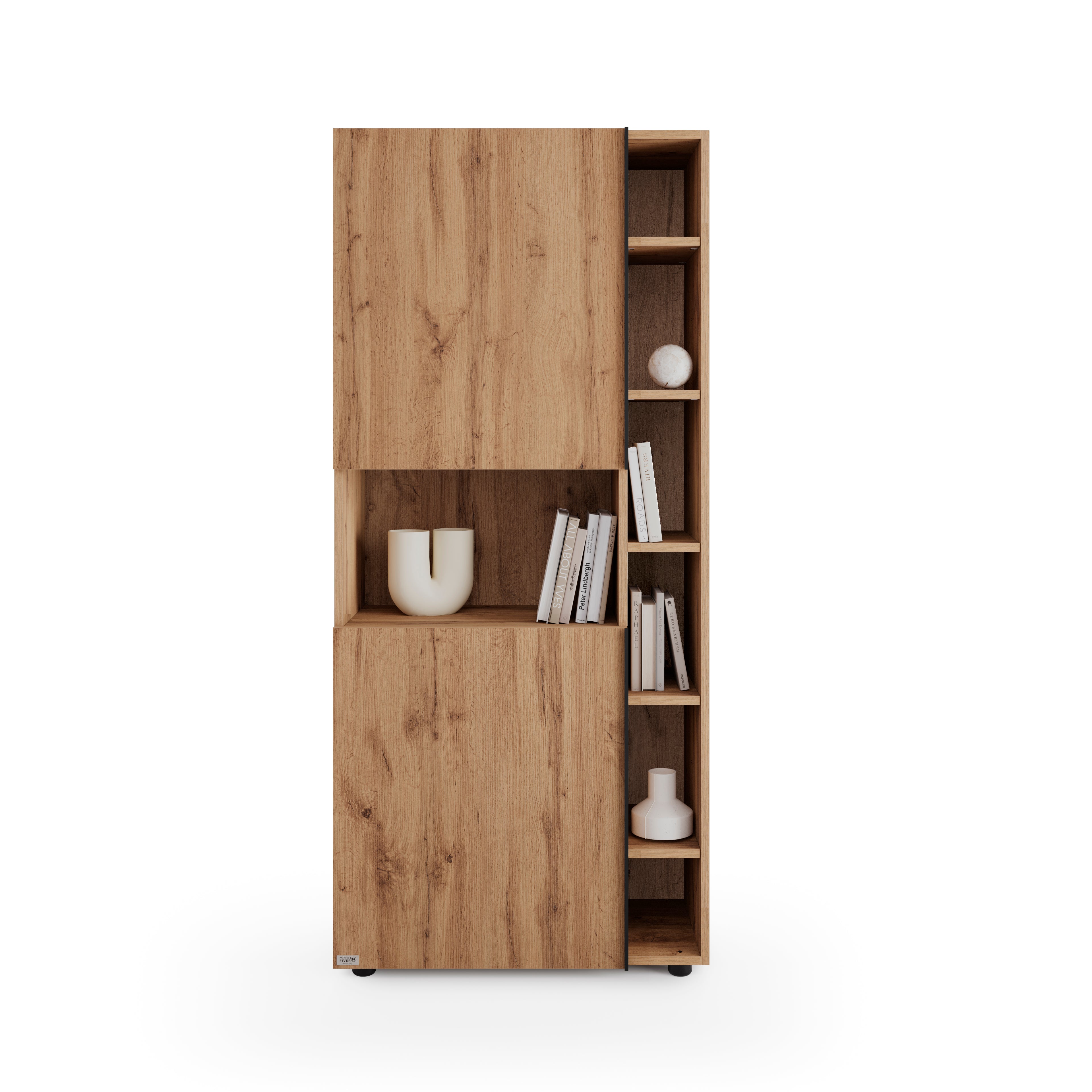 Libreria Componibile Romina (76,8 x 173,6 cm), Rovere Rustico - Immagine dettaglio 2
