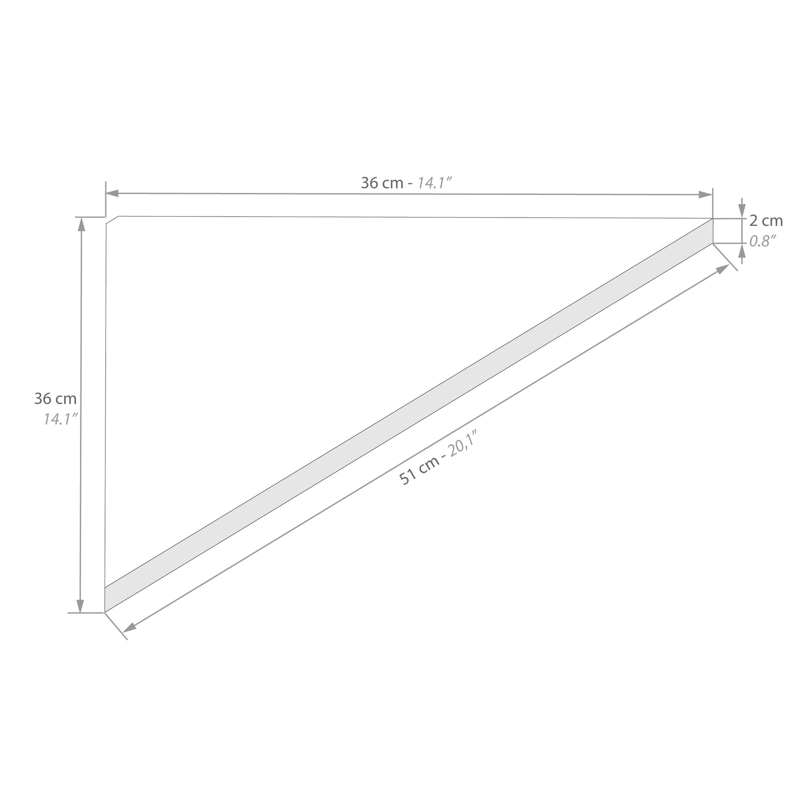 Set of 4 Corner Shelves, Easy, Ashwood White - Immagine tecnica 1