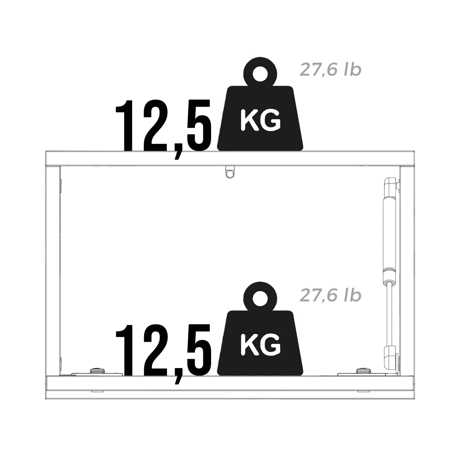 Hangkubus met deurtje, Iacopo, Rustiek Eiken - Immagine tecnica 2