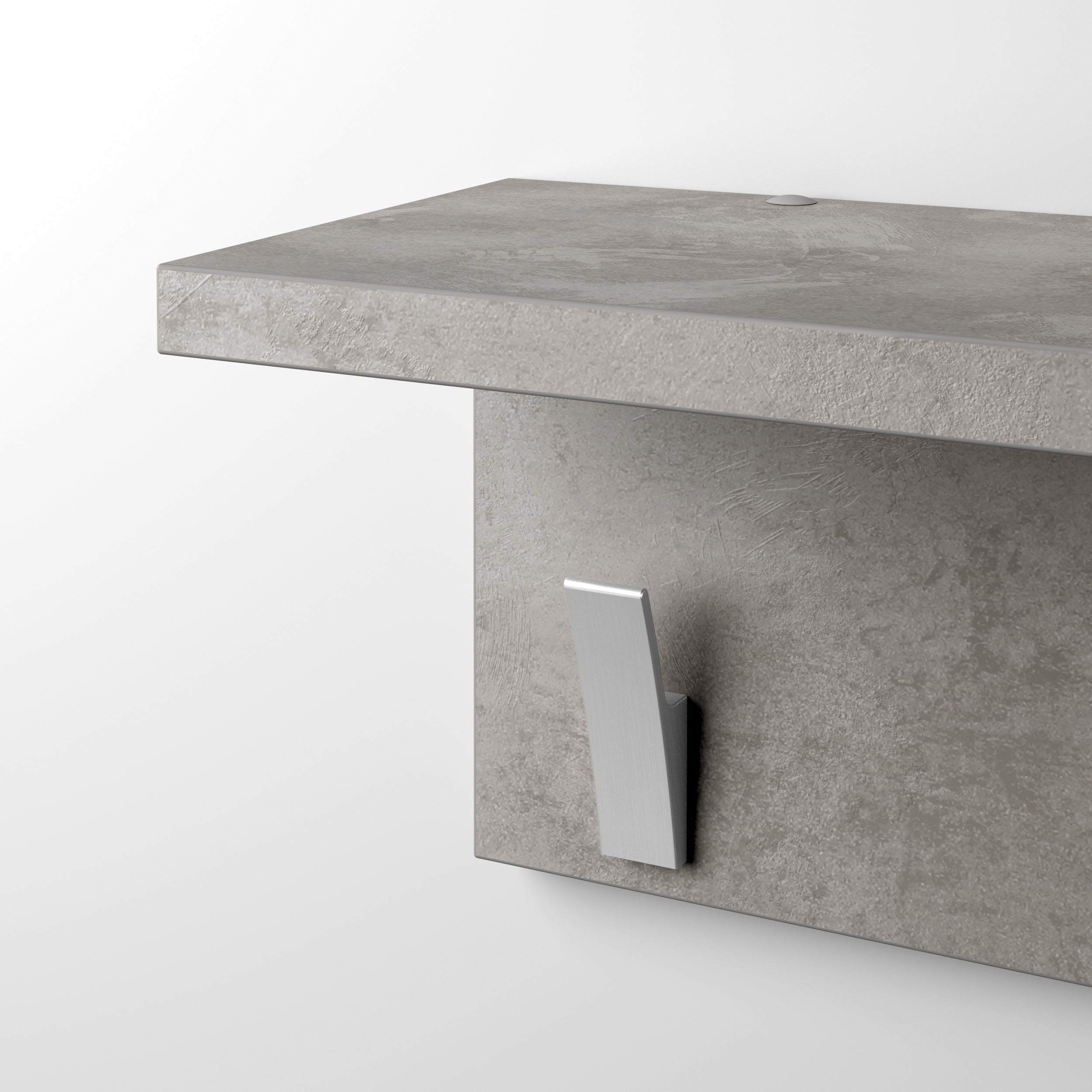 Wall coat hanger, Rachele, 80 cm, Concrete Effect, Grey - Detail image 1
