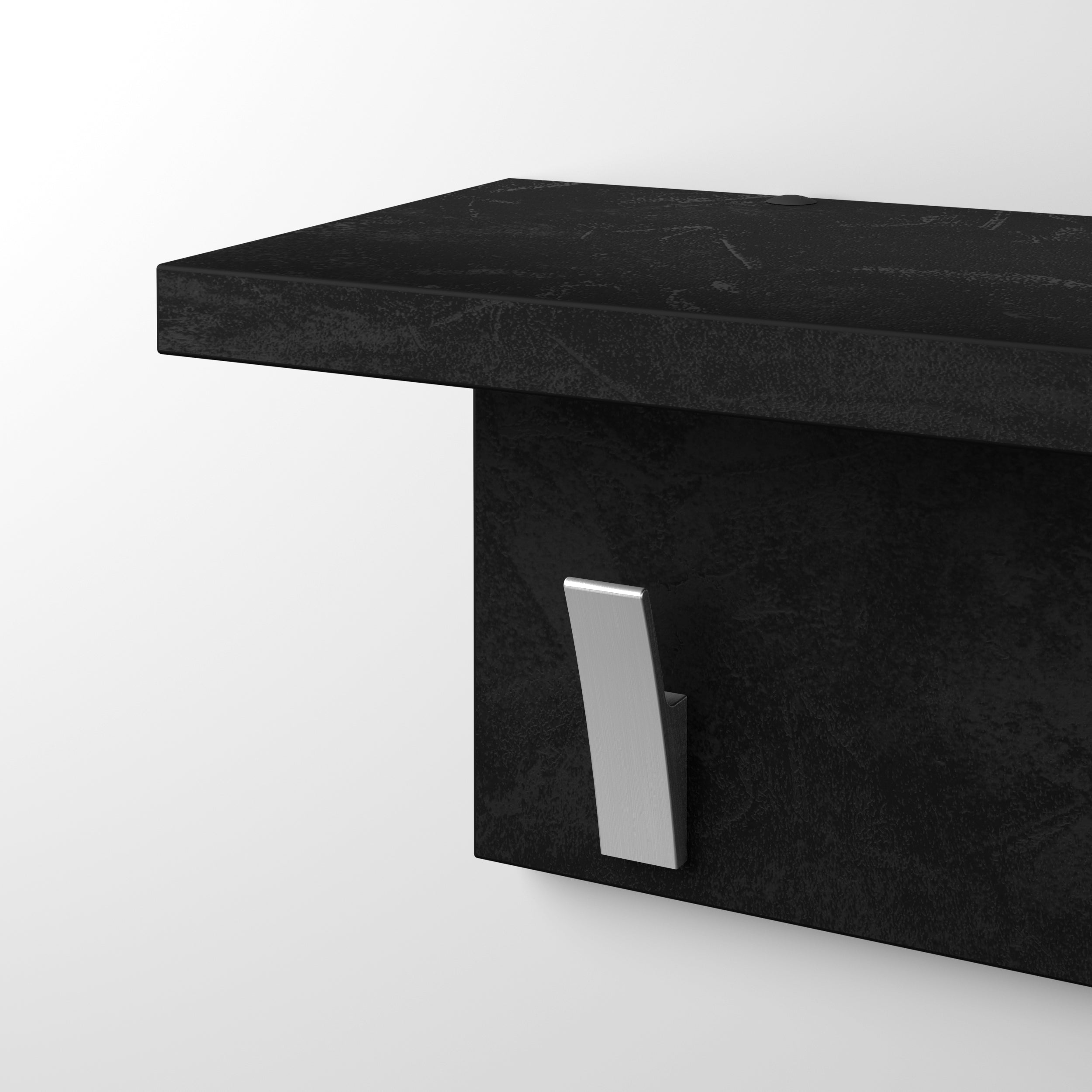 Rachele Wandgarderobe, 60 cm, schwarzer Beton