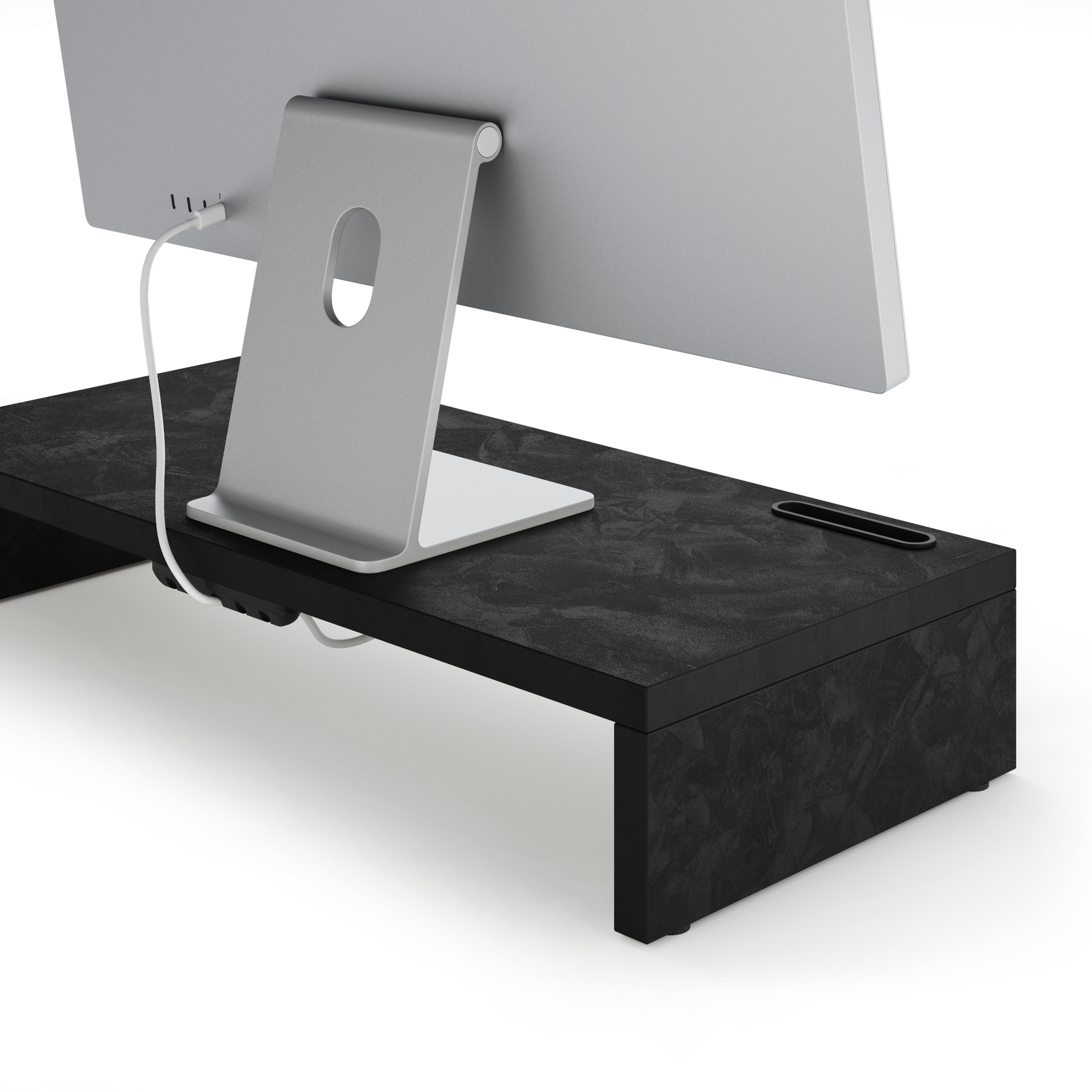 Supporto per monitor Riki da scrivania, h.10 cm, color Nero Cemento - Immagine dettaglio 1