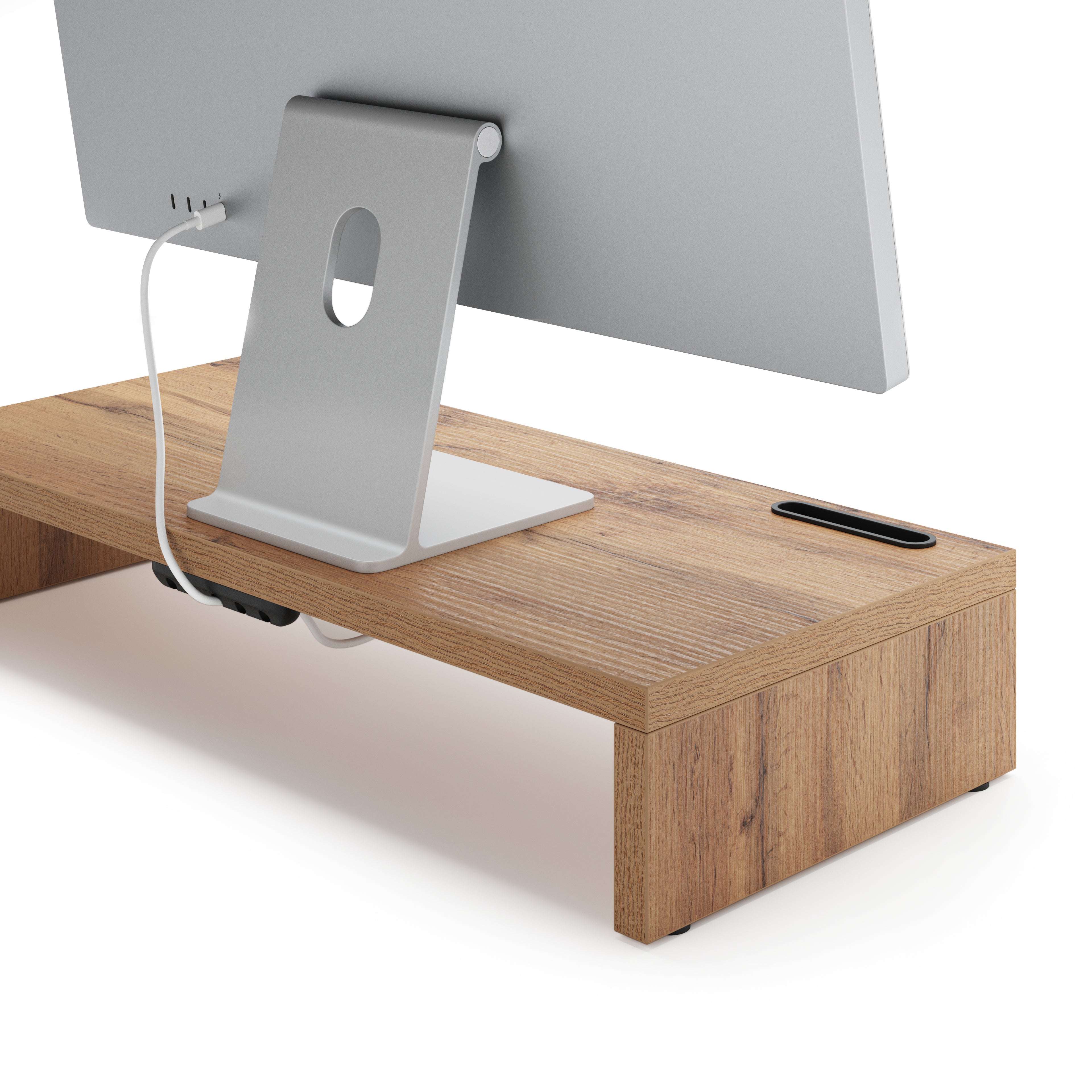 Supporto per monitor Riki da scrivania, h.10 cm, color Rovere Rustico