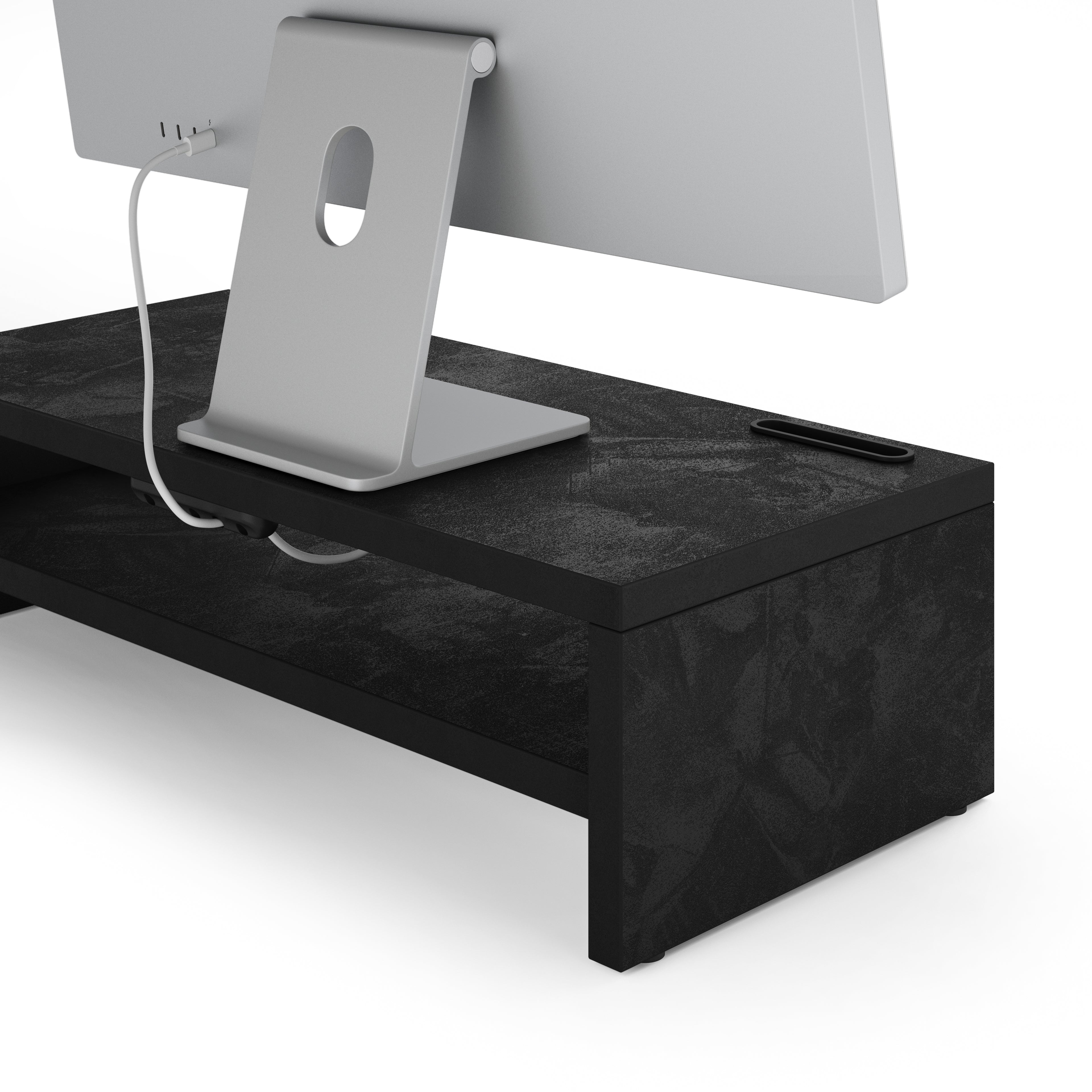 Suporte para monitor Riki de escritorio, h.15 cm, cor Cimento Preto - Detail image 1