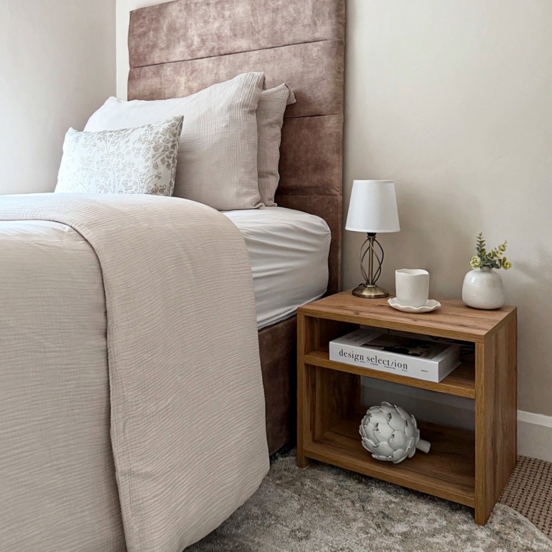 Martino Bedside Table, Rustic Oak - Set image 4