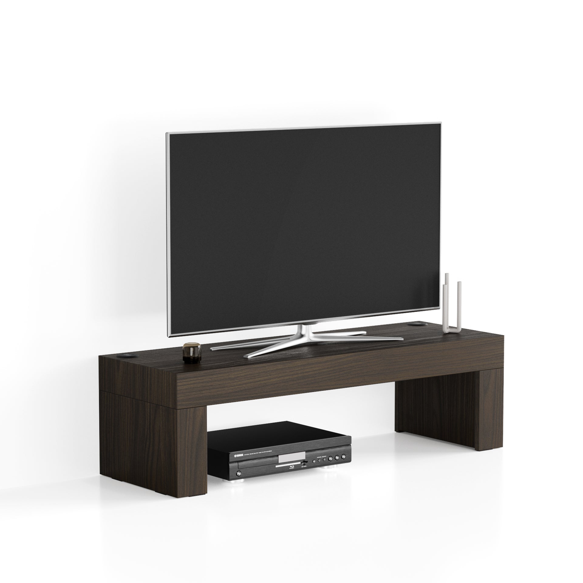 Evolution TV Stand 120x40 with Wireless Charger, Dark Walnut - Main image
