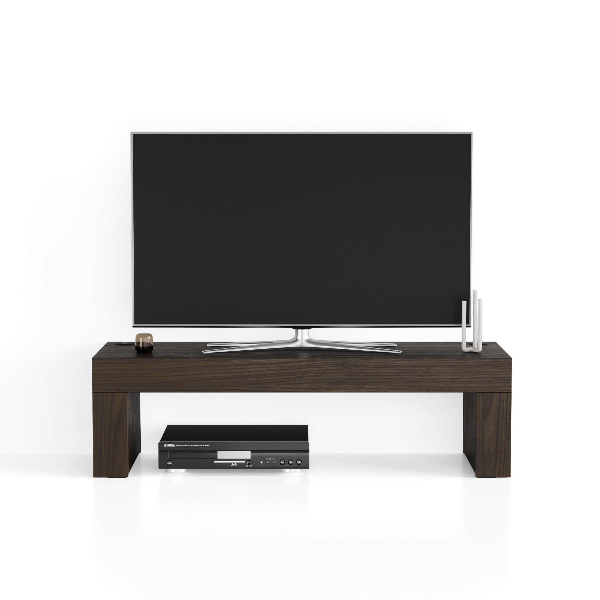 Evolution TV Stand 120x40 with Wireless Charger, Dark Walnut - Detail image 1