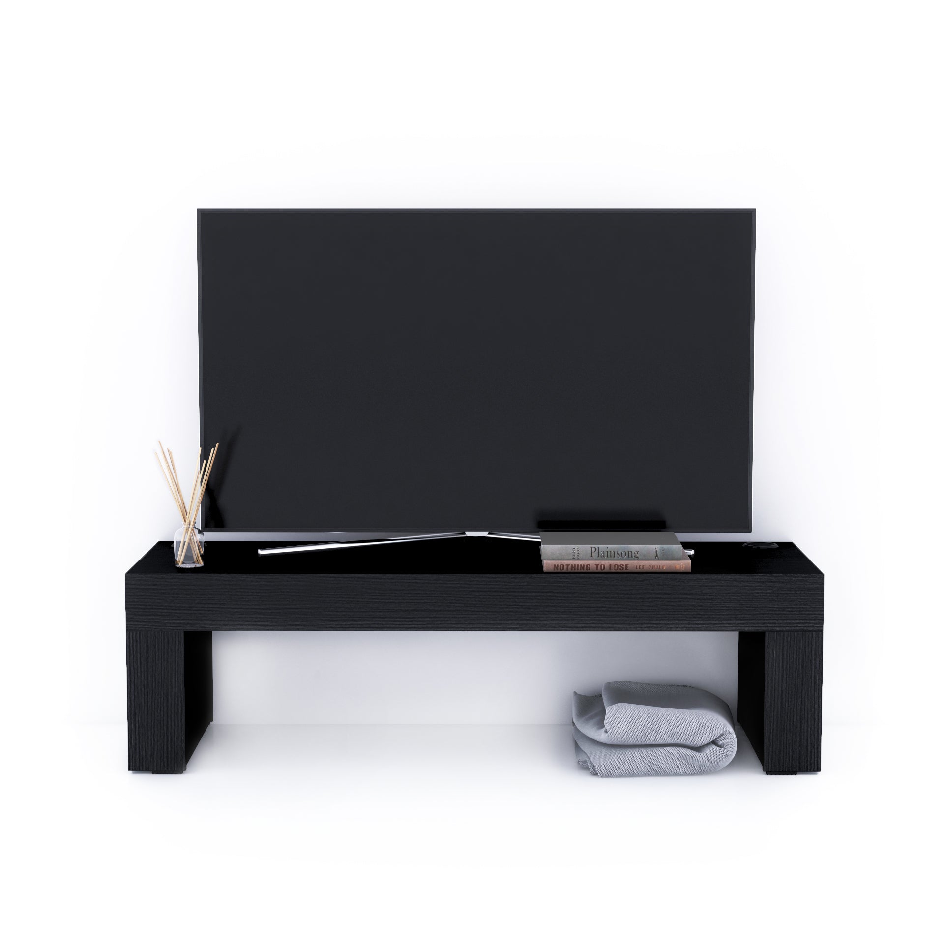 Evolution TV Stand 120x40 with Wireless Charger, Ashwood Black - Detail image 1