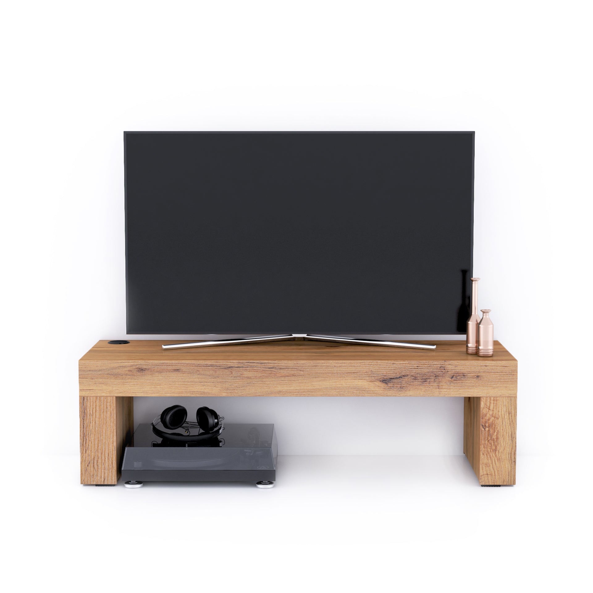 Evolution TV Stand 120x40 with Wireless Charger, Rustic Oak - Detail image 1