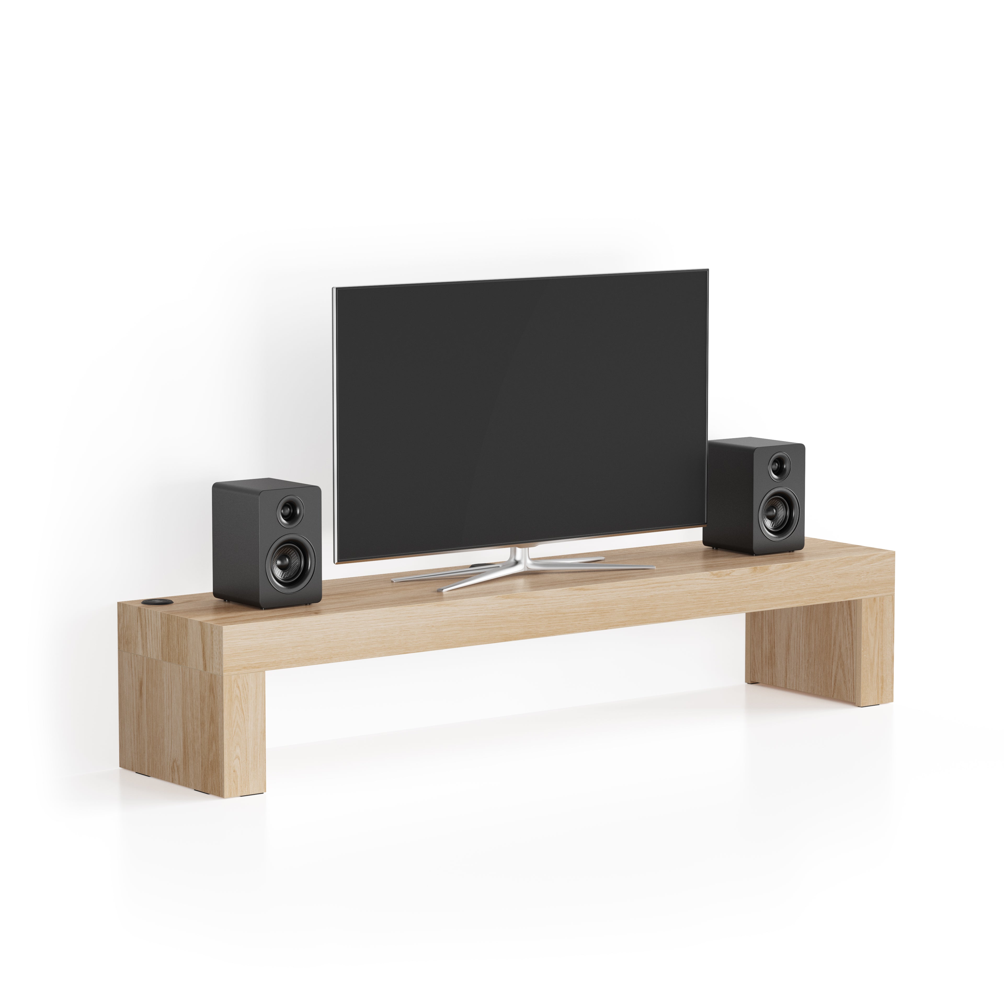 Evolution TV-Schrank 180 x 40 mit kabellosem Ladegerät, Wildeiche - Main image