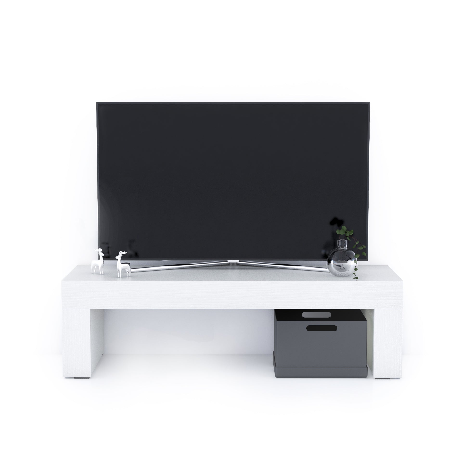 Evolution TV Stand 47.2x15.7 in, Ashwood White - Detail image 1