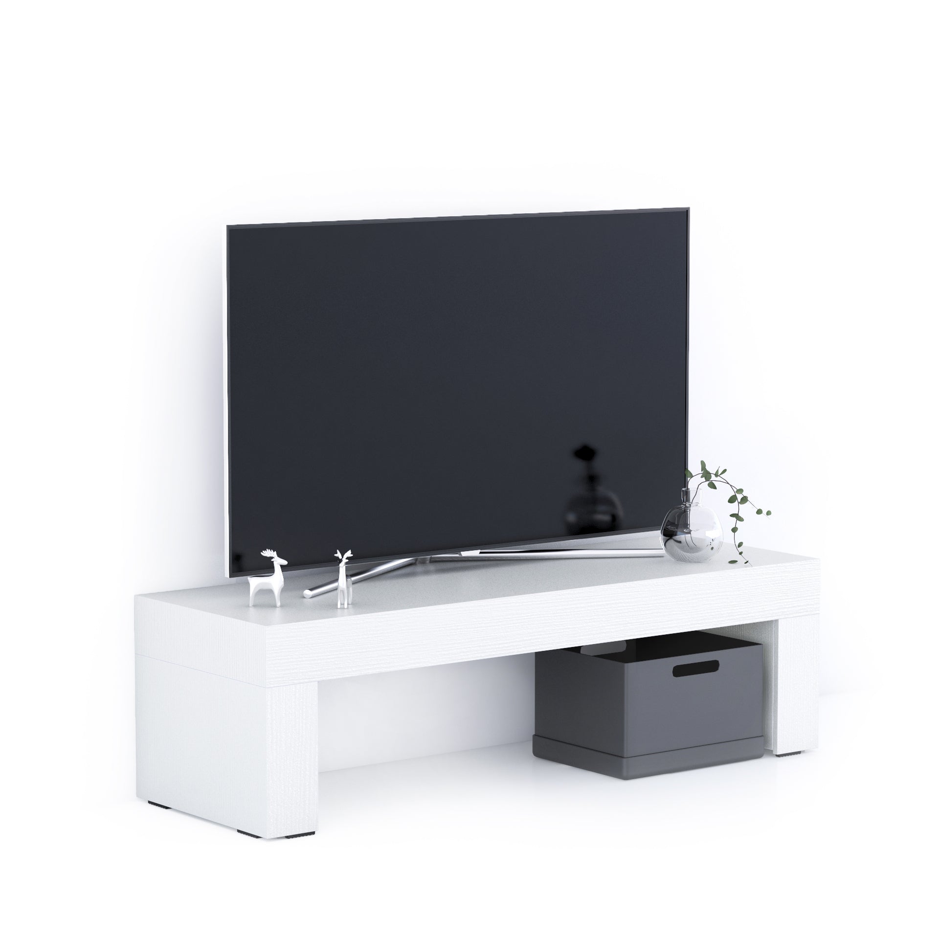 Evolution TV Stand 47.2x15.7 in, Ashwood White - Main image