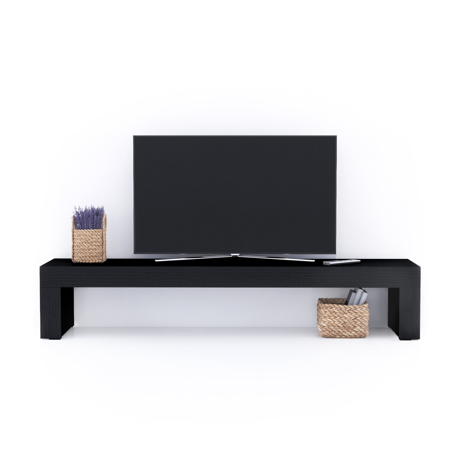 Porta Tv Evolution 180x40, Nero Frassino - Immagine dettaglio 1