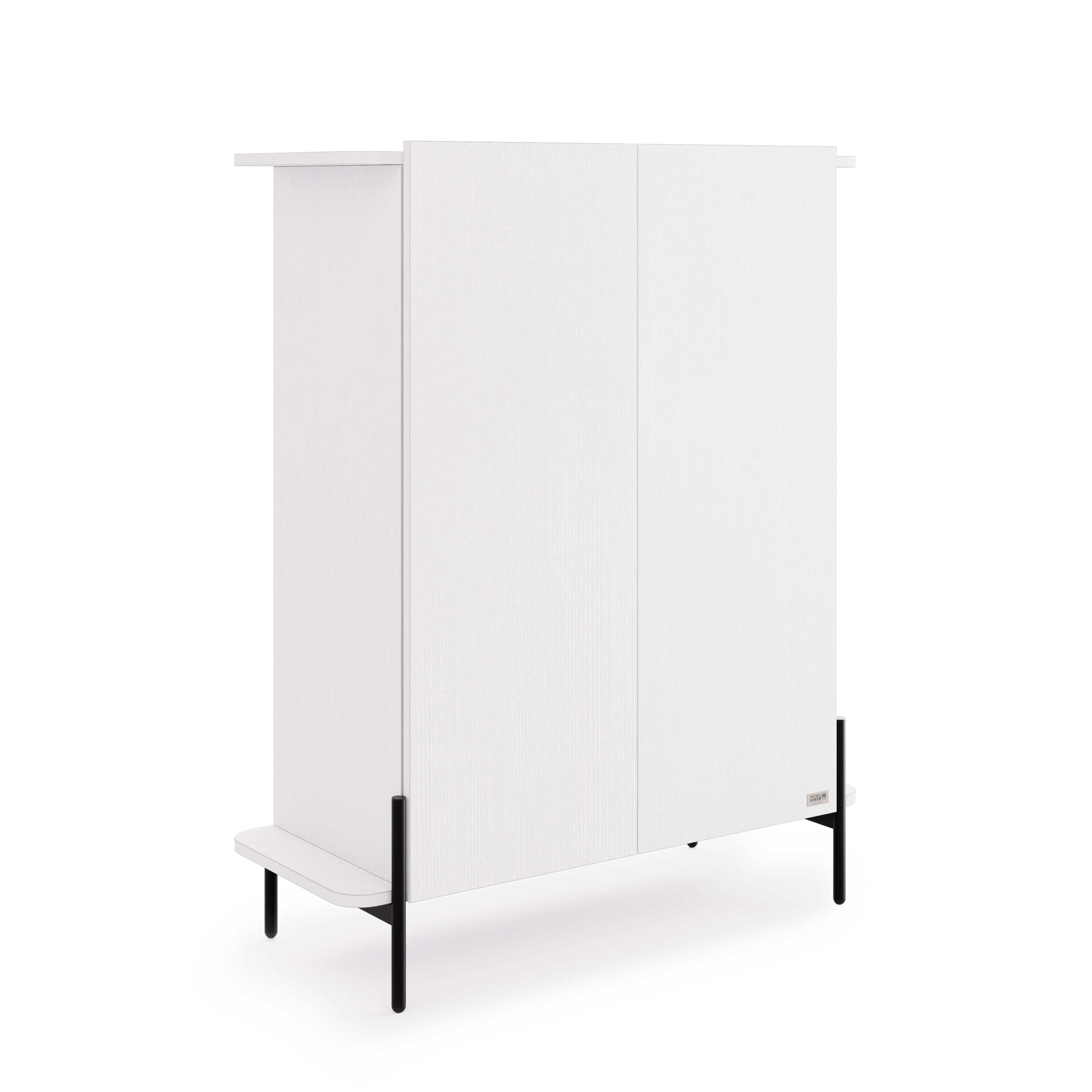 Olivia Tall Sideboard with 2 Doors 38.2x15.9x47.2 in, Ashwood White - Detail image 2