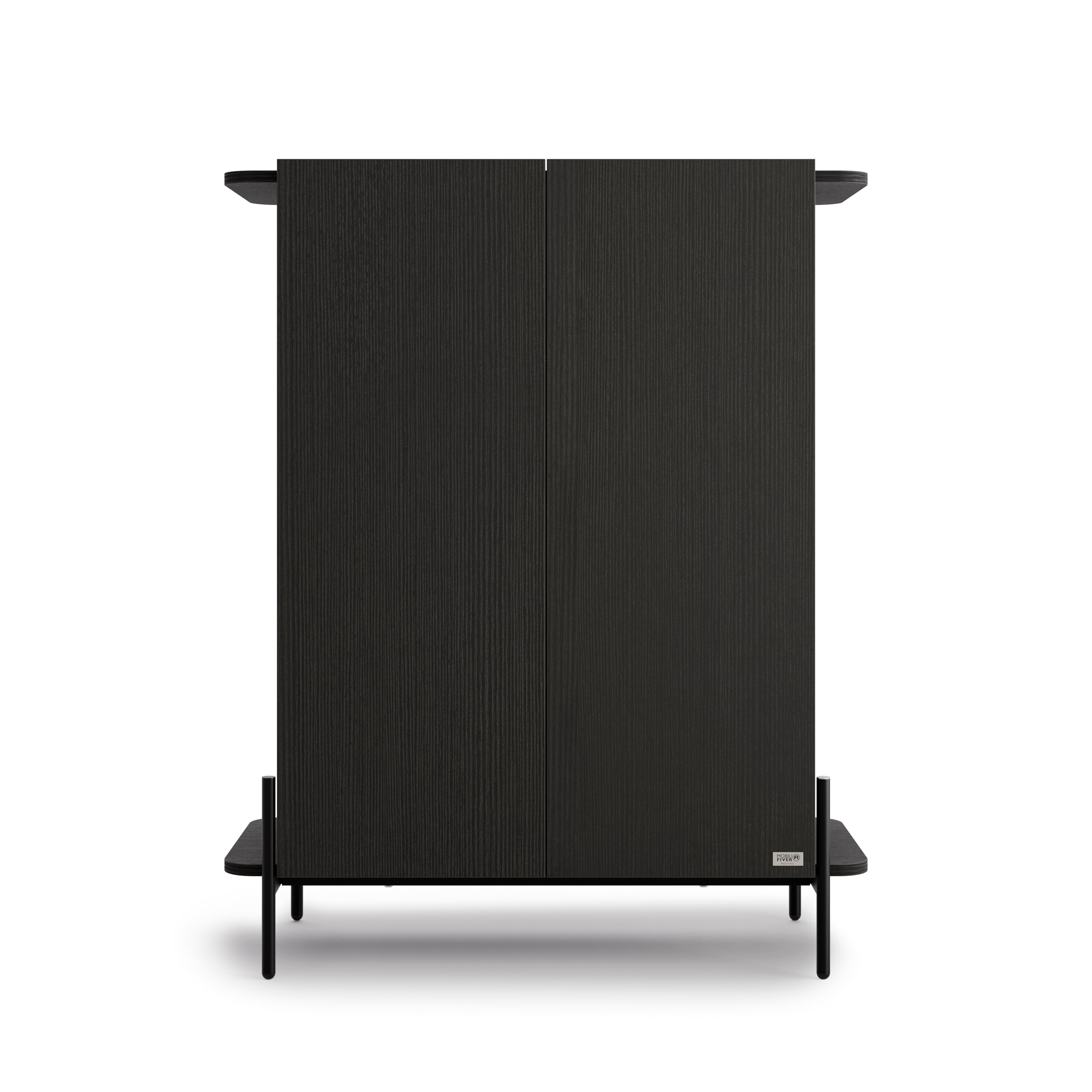 Buffet Haut Olivia avec 2 Portes (97x40,3x120 cm), Frêne Noir