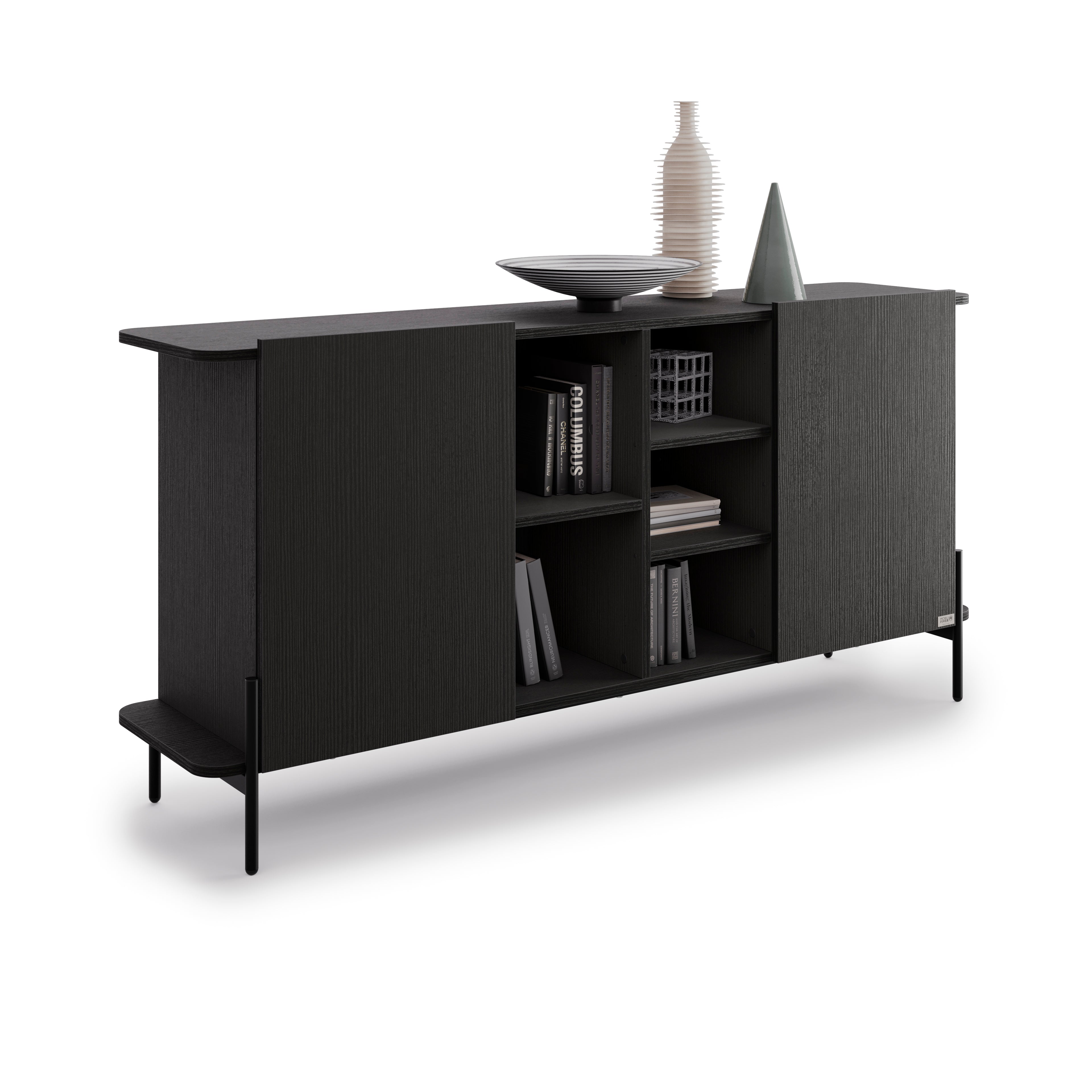 Olivia Sideboard with 2 Doors (167x40,3x81,7 cm), Ashwood Black - Detail image 2