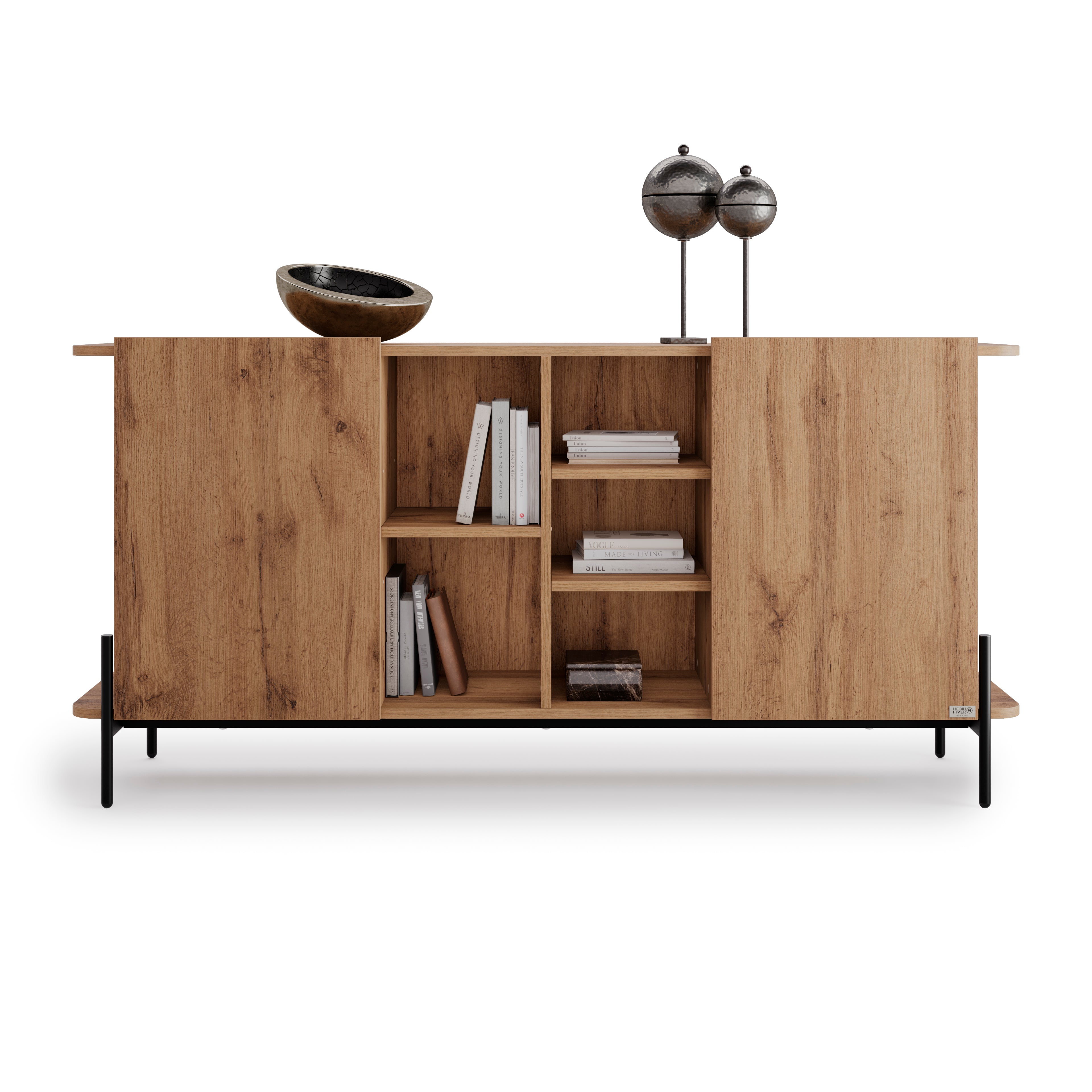 Olivia Sideboard mit 2 Türen (167x40,3x81,7 cm), Rustikale Eiche - Main image