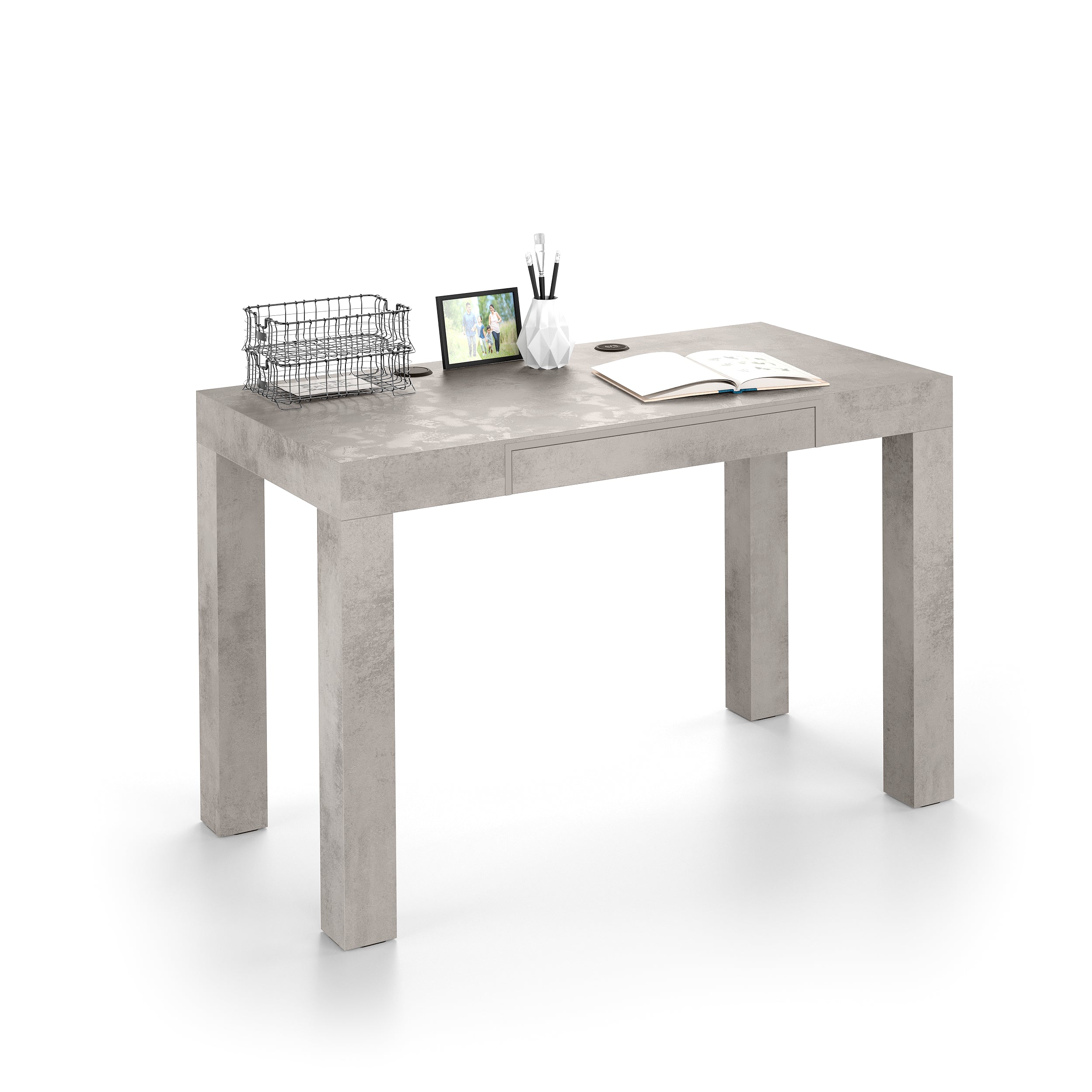 Scrivania multifunzionale First, Grigio Cemento