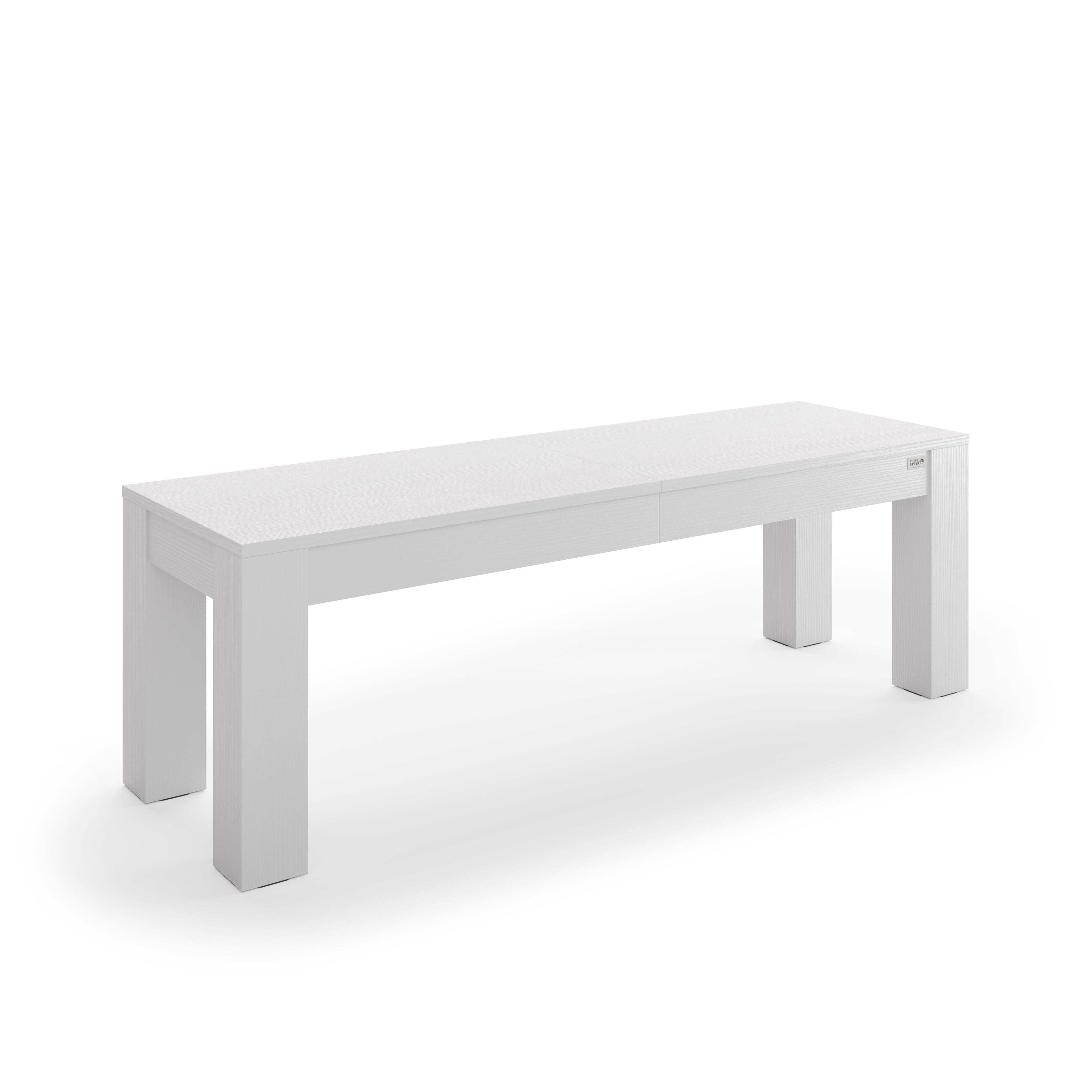 Banco extensible Rachele, 140(192,5)x45 cm, Fresno Blanco - Main image