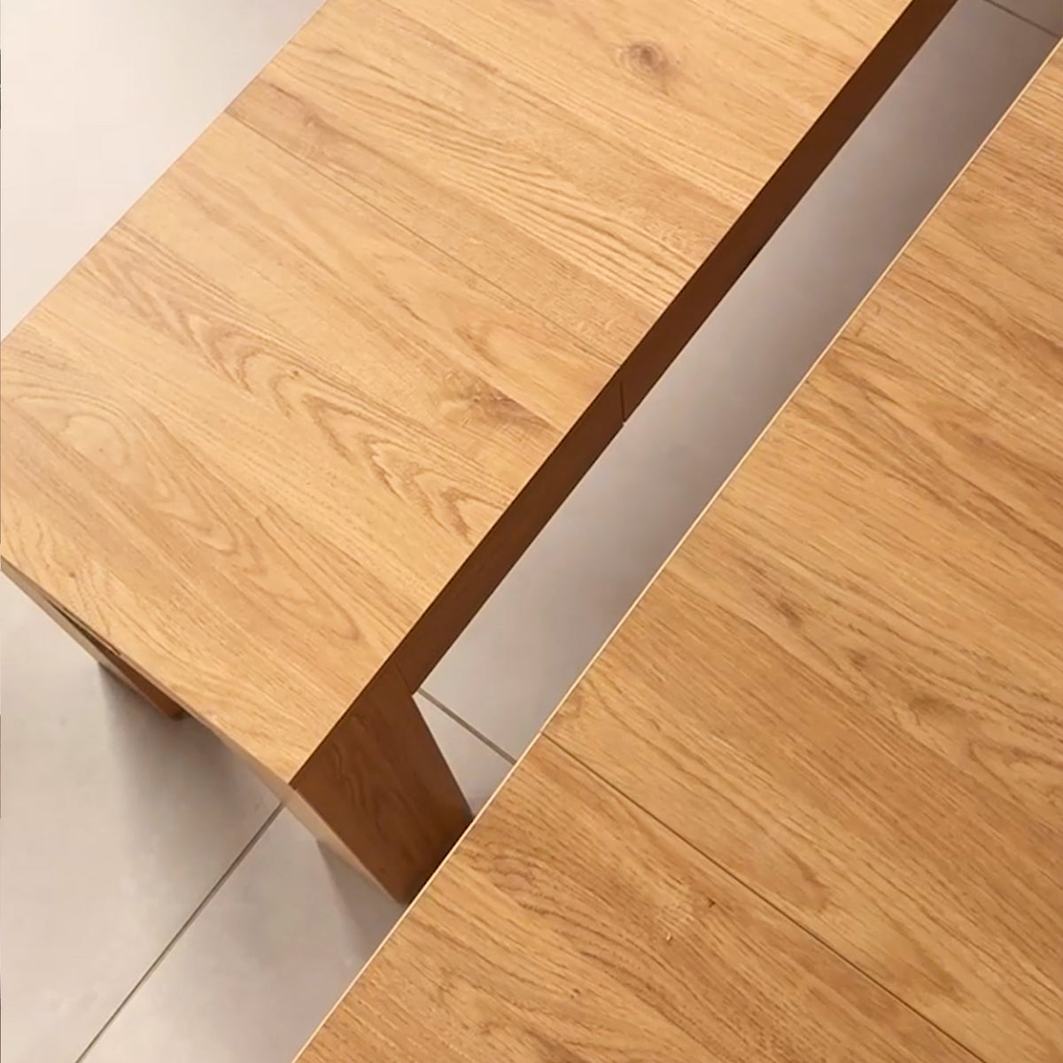 Table Console Extensible avec rallonges intégrées, Rachele, 46(306)x90 cm, Frêne Noir