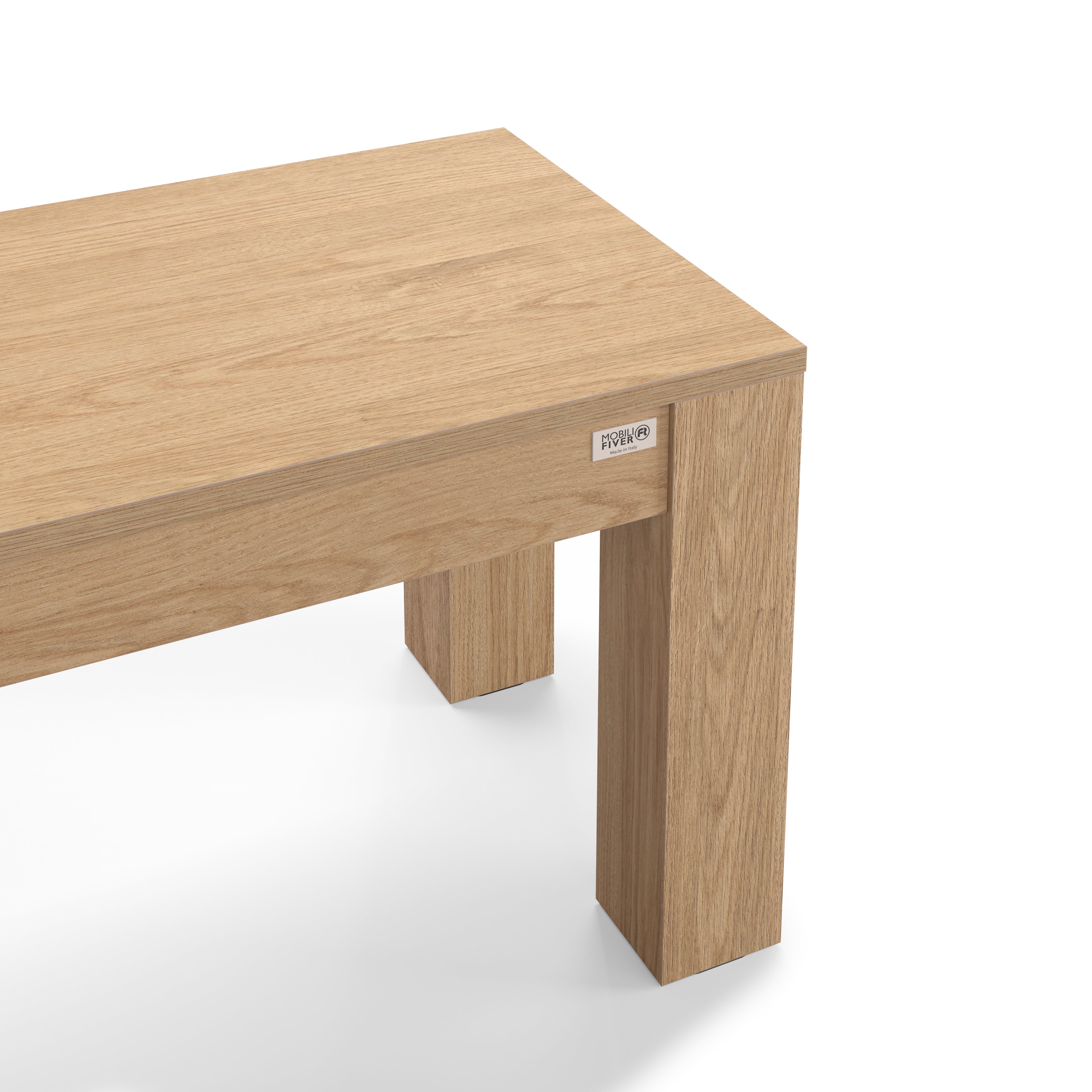 Tavolo fisso Rachele 160x90 cm + 2 Panche fisse Rachele 135x45 cm, Rovere Naturale - Immagine dettaglio 5