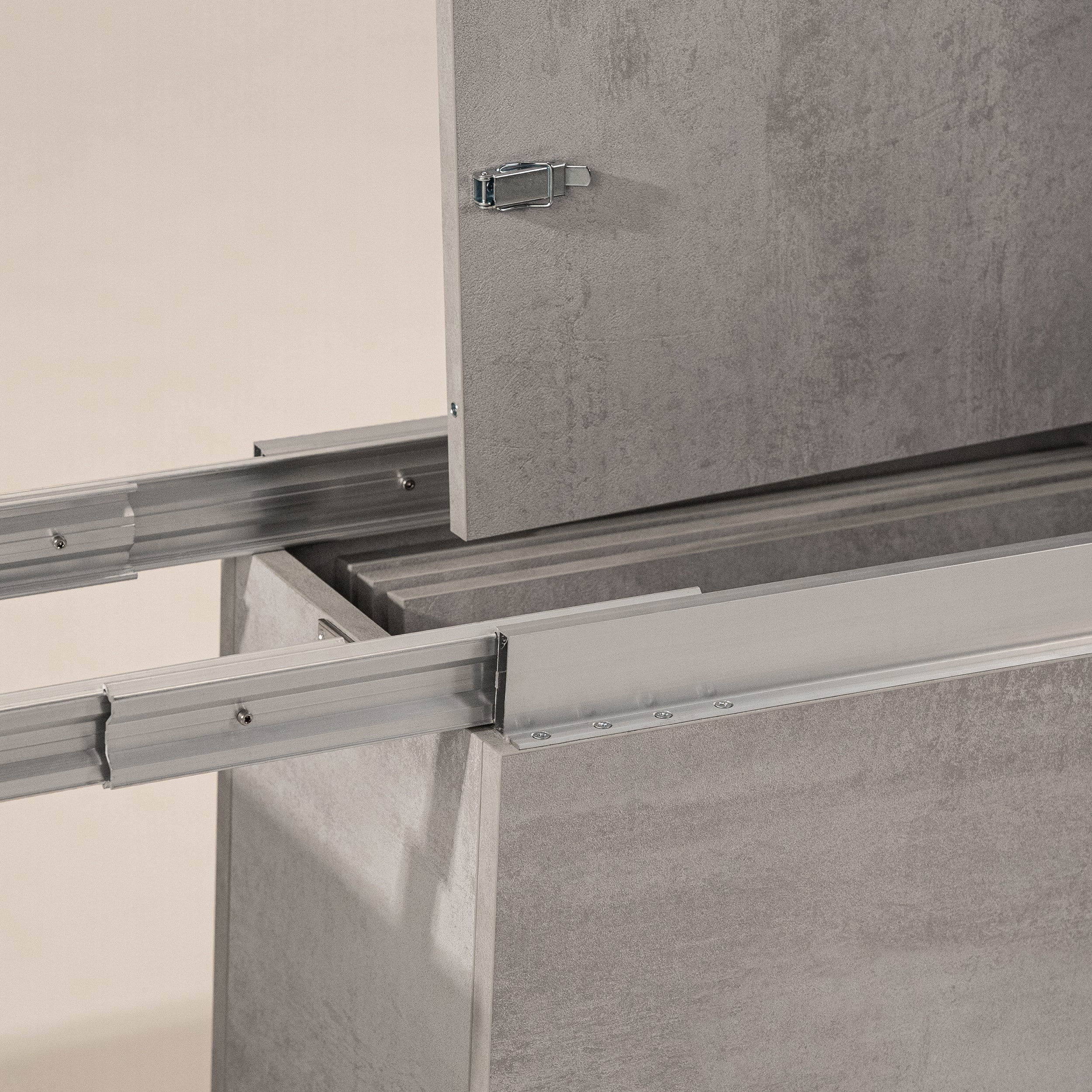 Uitschuifbare bank X 67,5(292)x35,6 cm, Grijs Beton - Detail image 5