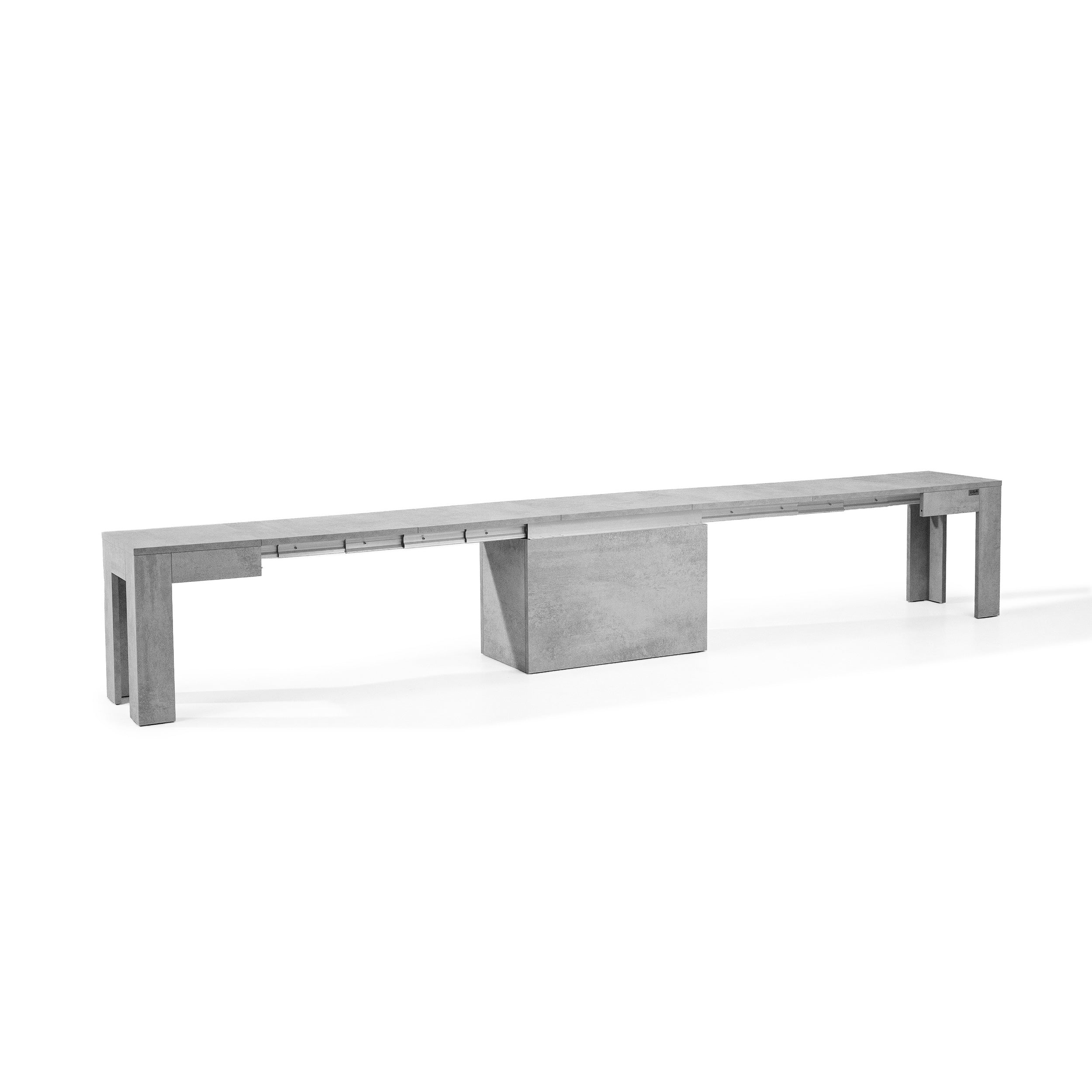 X Extendable Bench 67,5(292)x35,6 cm, Concrete Grey Effect