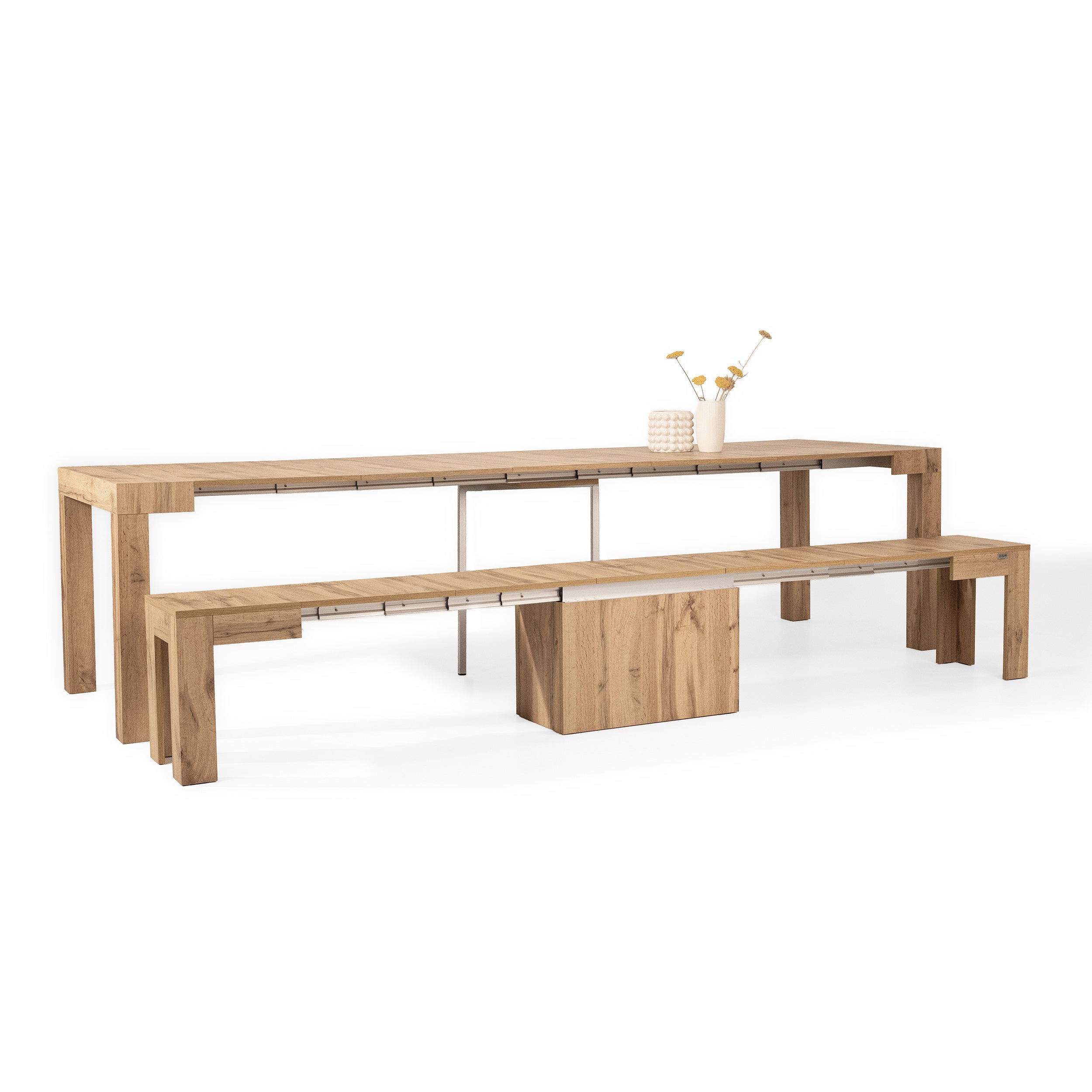 Banc Extensible X 67,5(292)x35,6 cm, Bois Rustique - Detail image 3