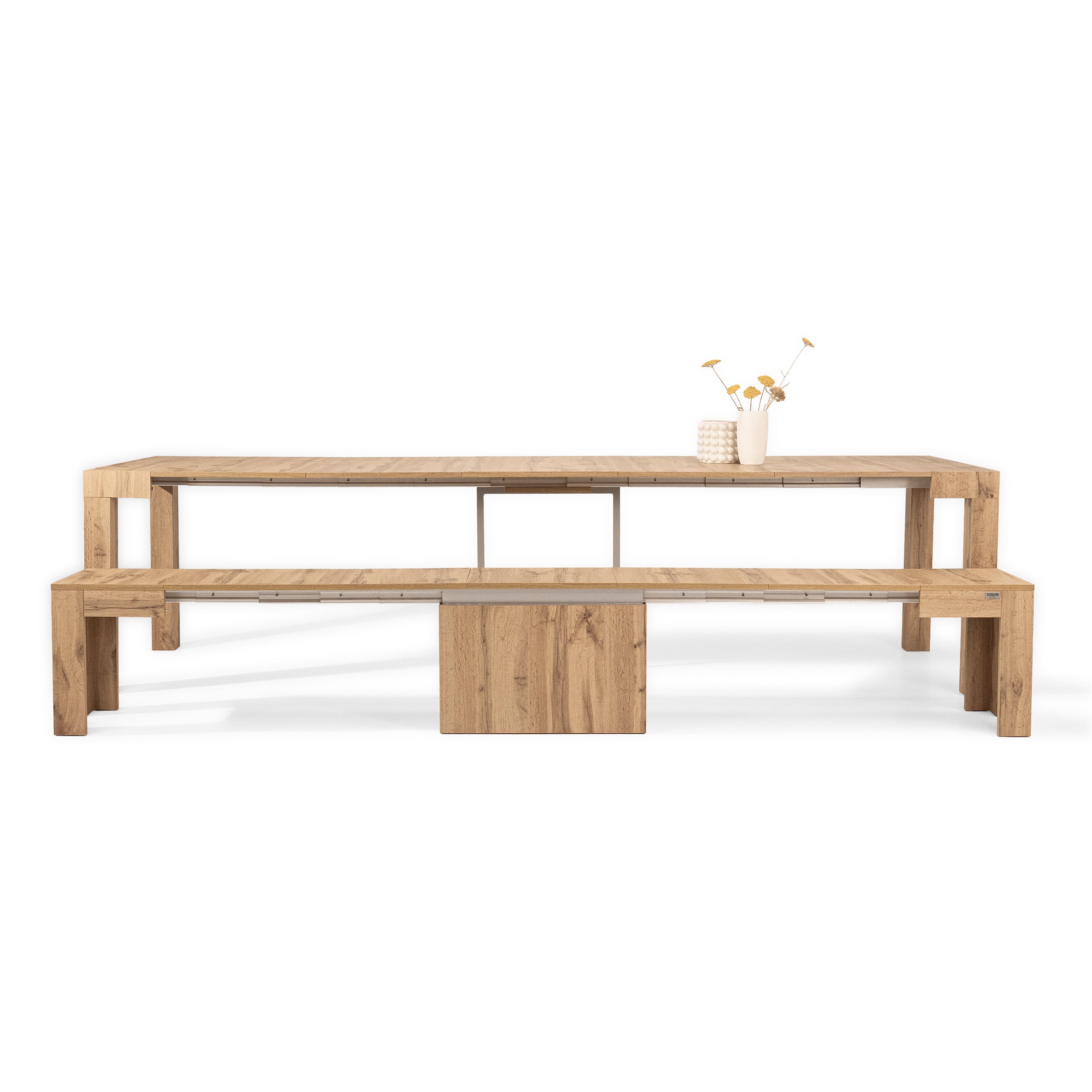 Banc Extensible X 67,5(292)x35,6 cm, Bois Rustique - Detail image 4