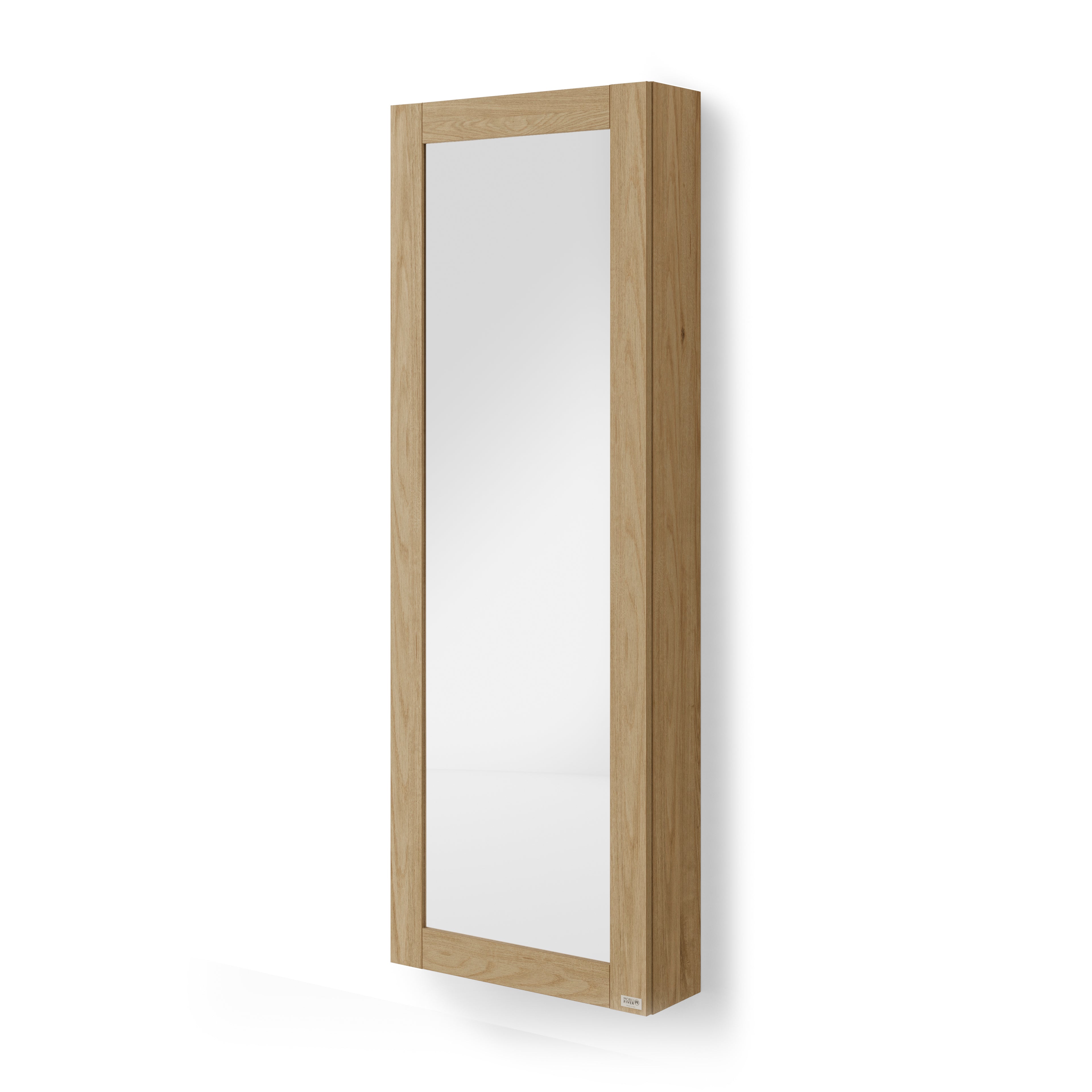 Scarpiera con specchio sospesa Rachele 170x60 cm, Rovere Naturale