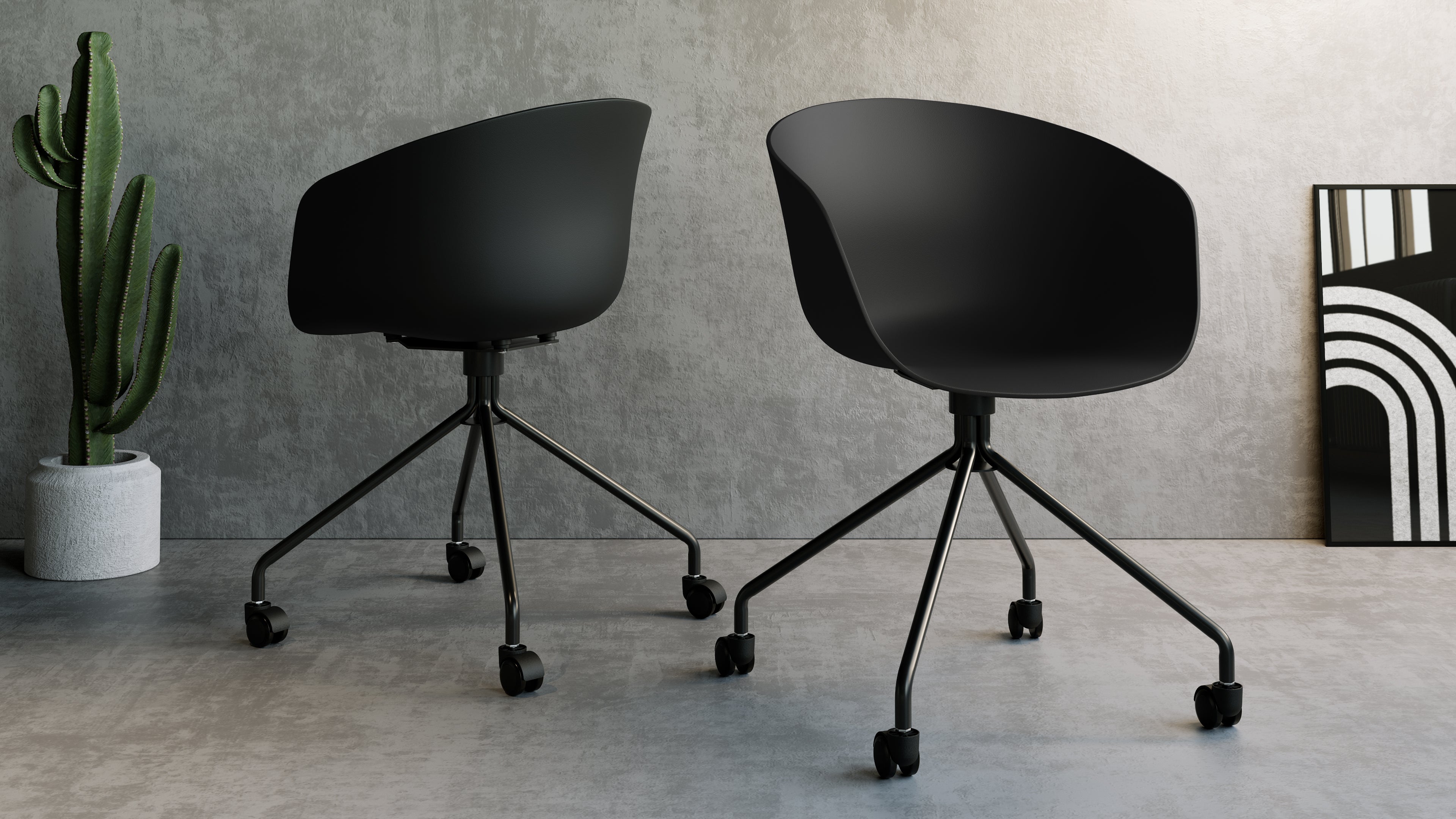 Clara office swivel chair, Black - Set image 1