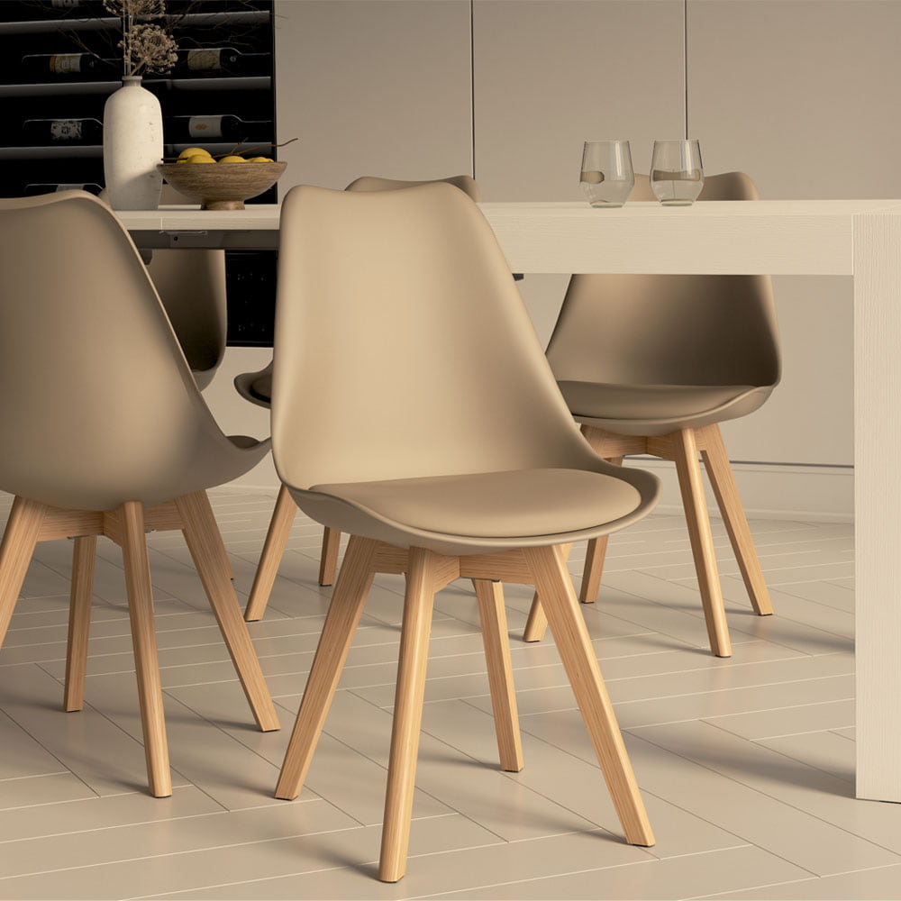 Skandinavische Stühle Greta, 4-er Set, Beige - Set image 1