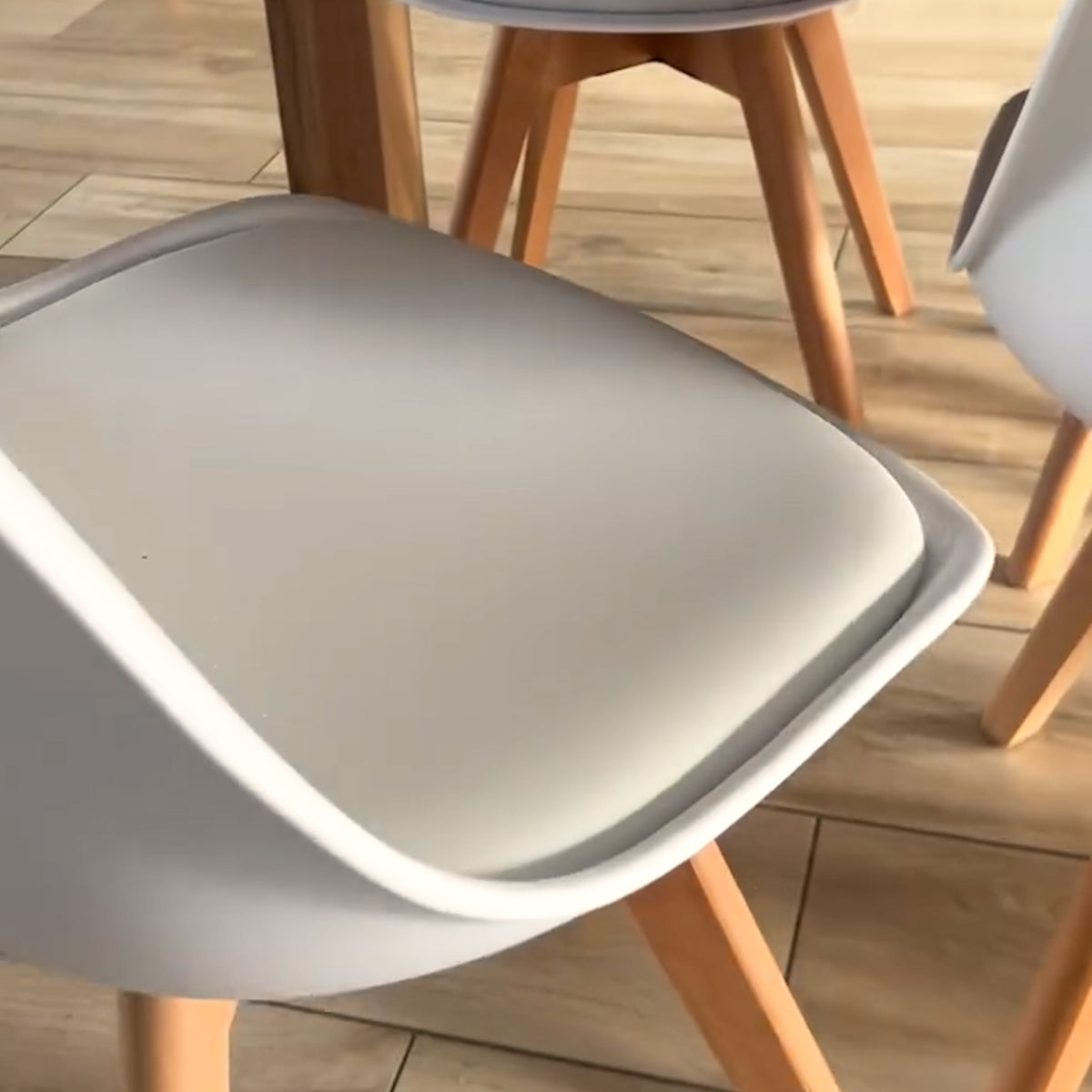 Greta Nordic Style Chairs, Set of 4, White