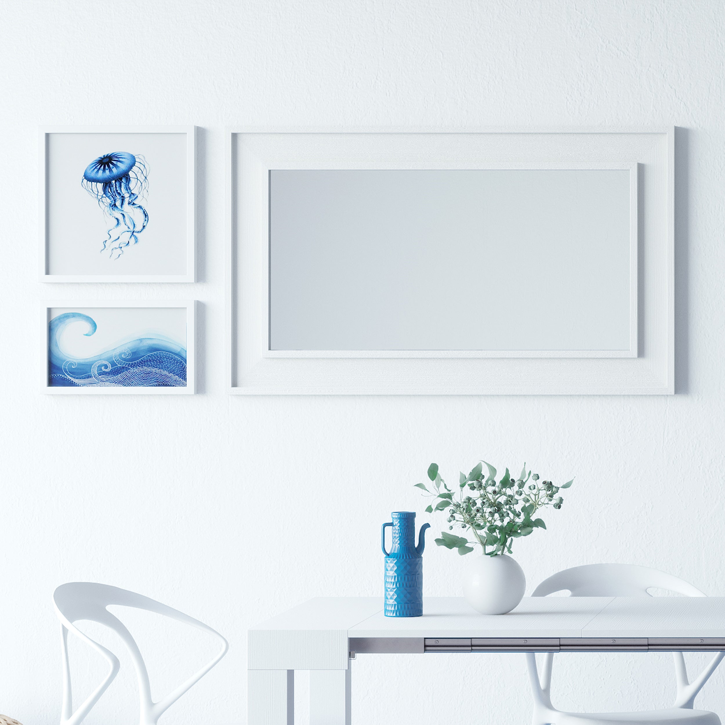 Espejo de pared Angelica, 112 x 67 cm, color Cemento negro - Set image 1