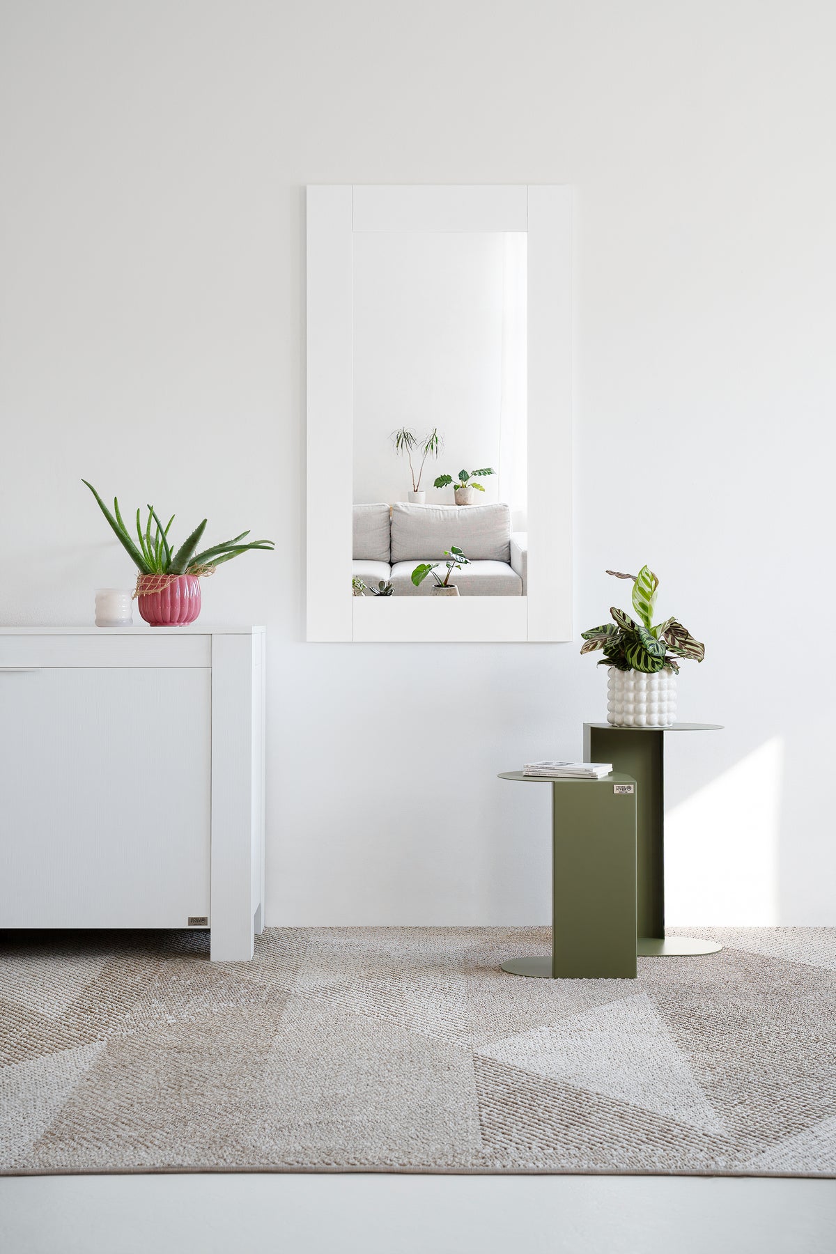 Evolution Rectangular Mirror, 120 x 70 cm, White Ash