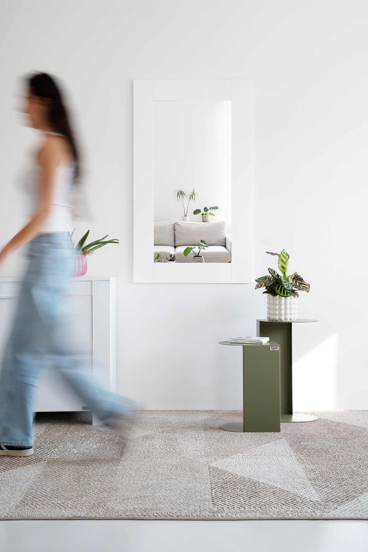Evolution Rectangular Mirror, 120 x 70 cm, White Ash