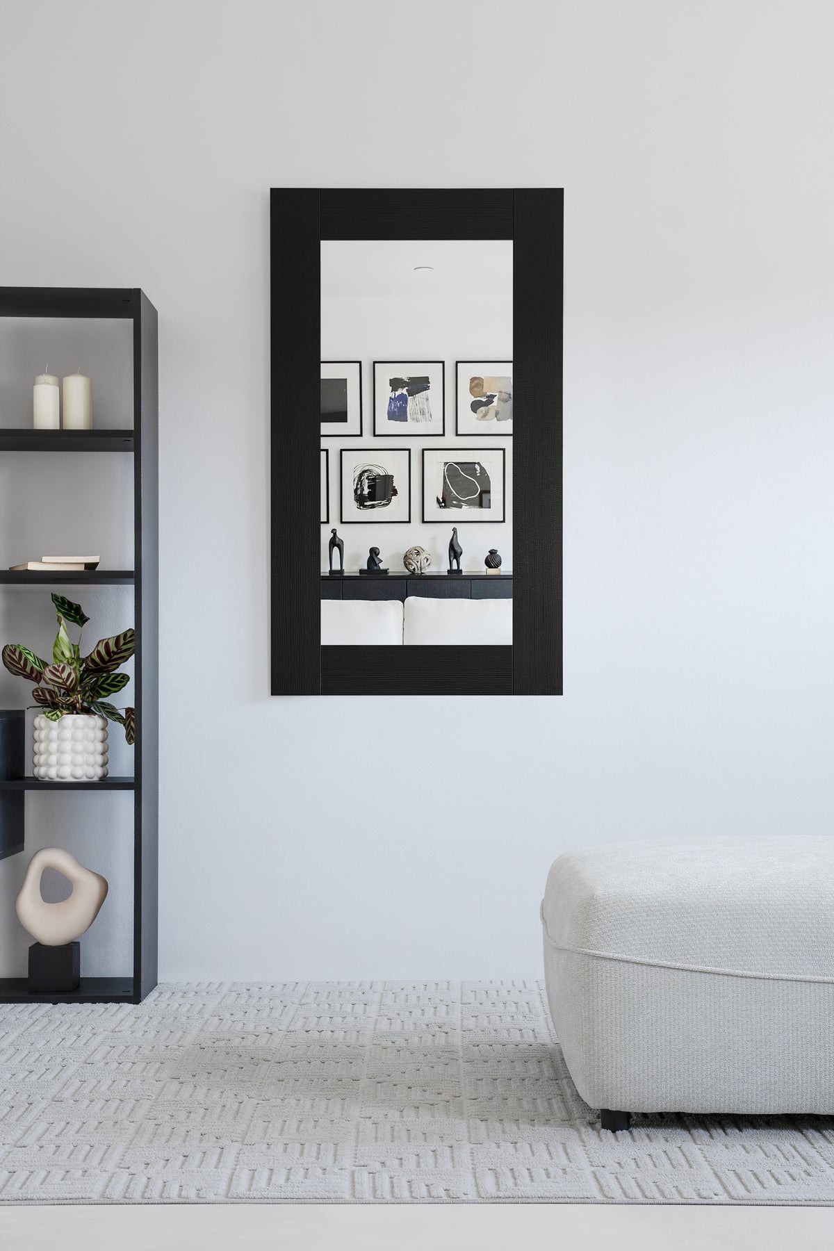 Rechteckiger Spiegel Evolution, 120 x 70 cm, Esche Schwarz