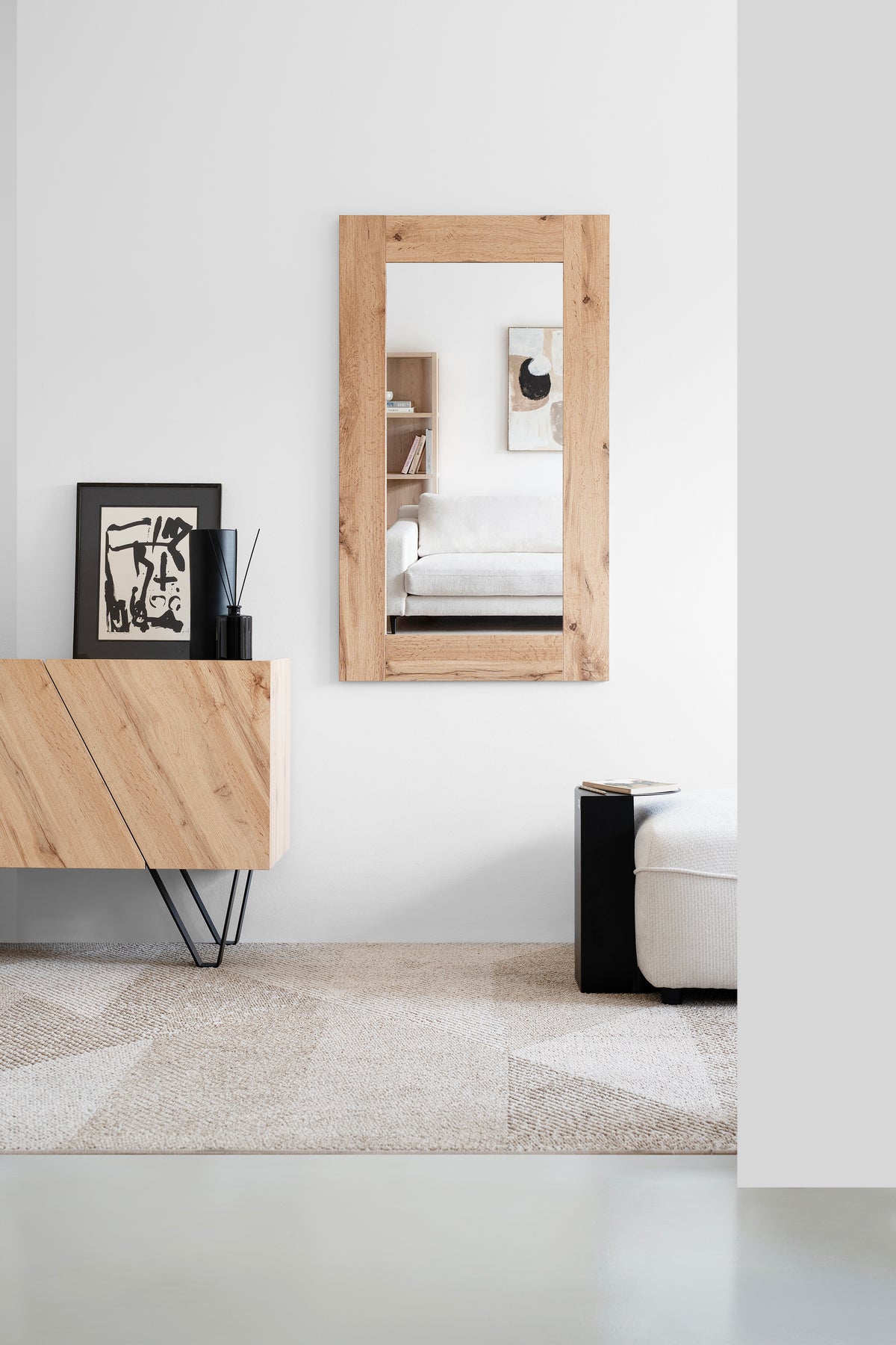Evolution Rectangular Mirror, 120 x 70 cm, Rustic Oak