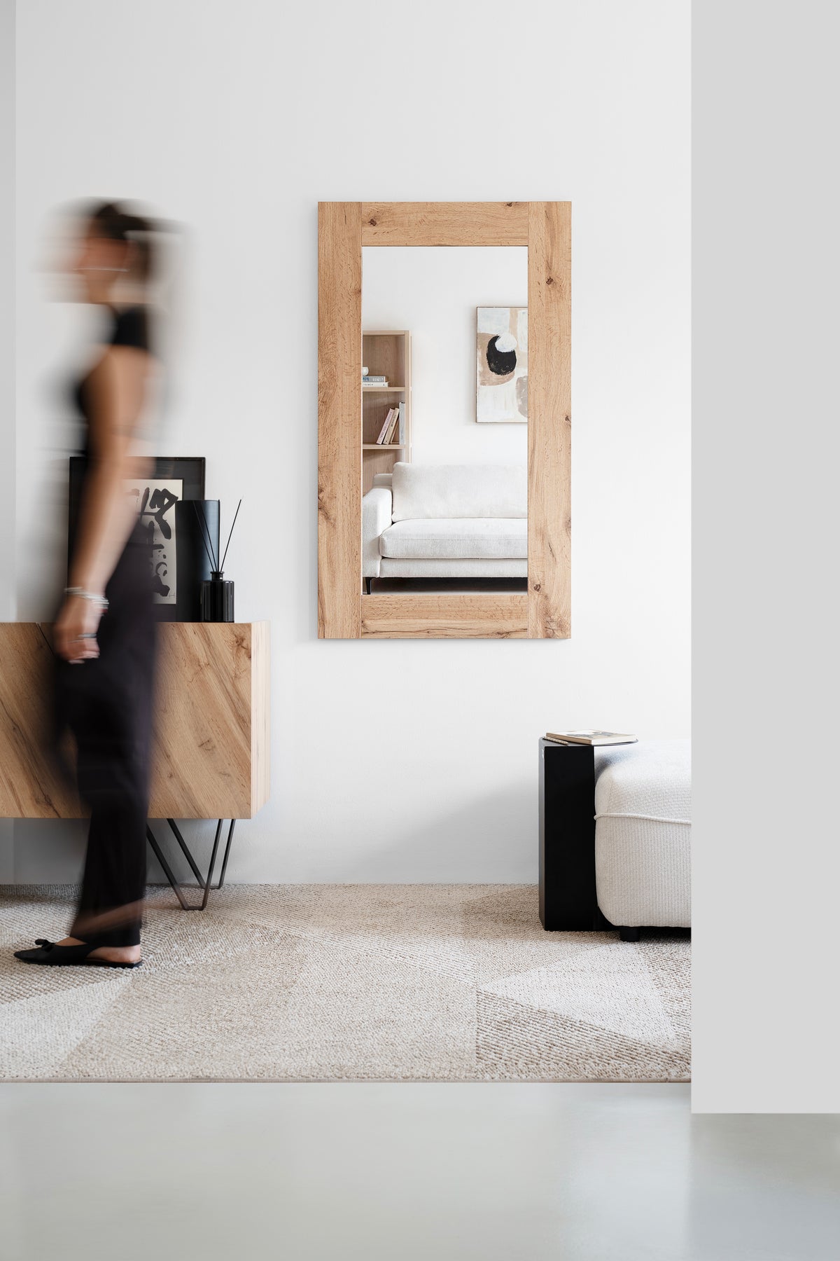 Evolution Rectangular Mirror, 120 x 70 cm, Rustic Oak