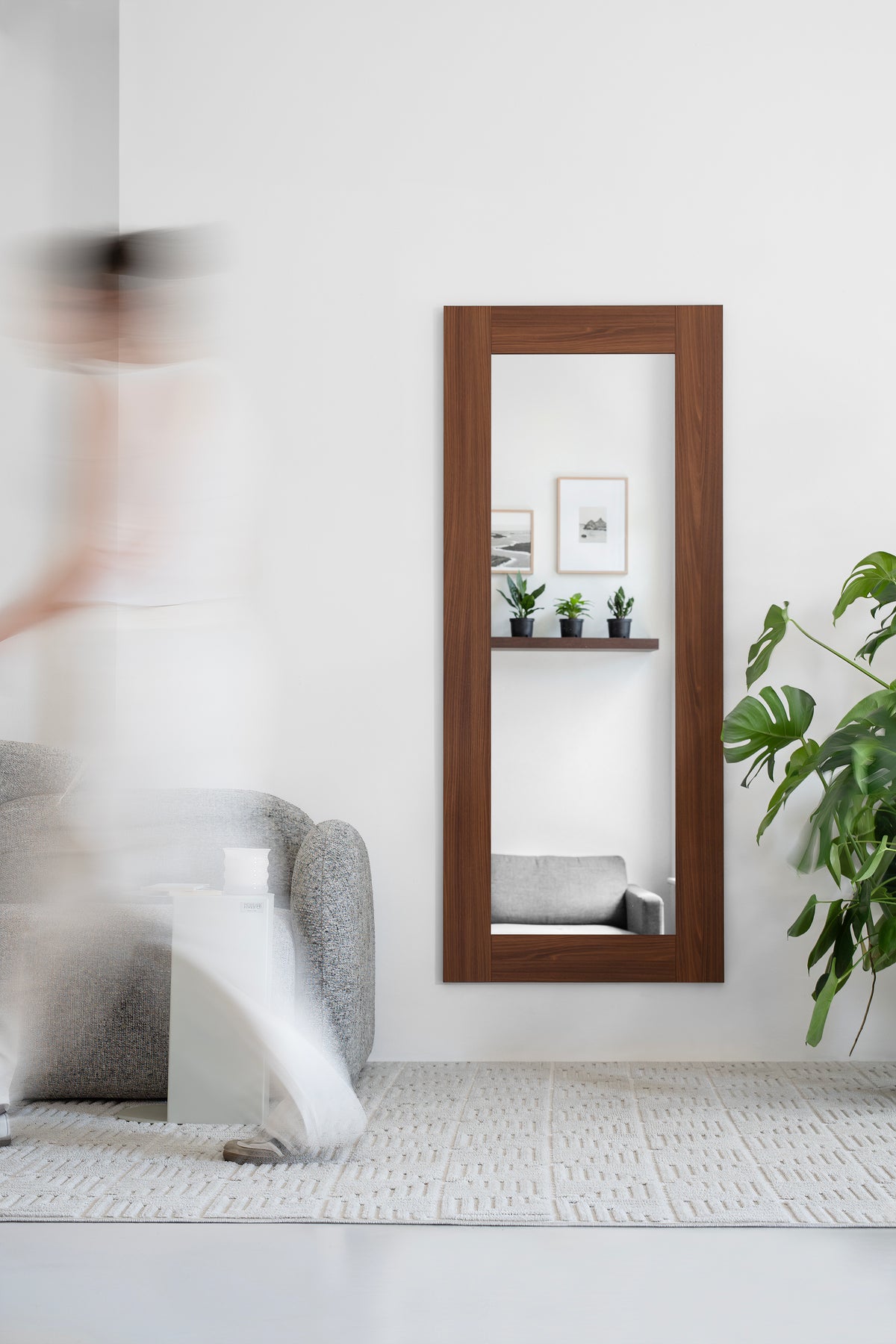 Evolution Rectangular Mirror, 170 x 70 cm, Canaletto Walnut