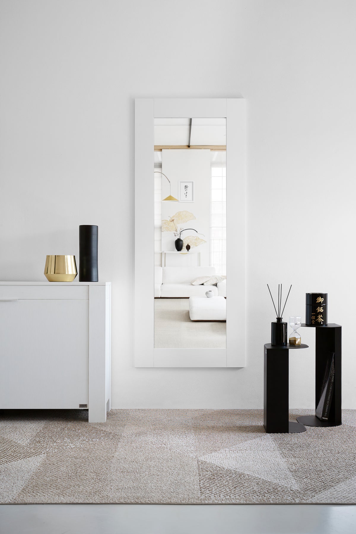 Evolution Rectangular Mirror, 170 x 70 cm, White Ash