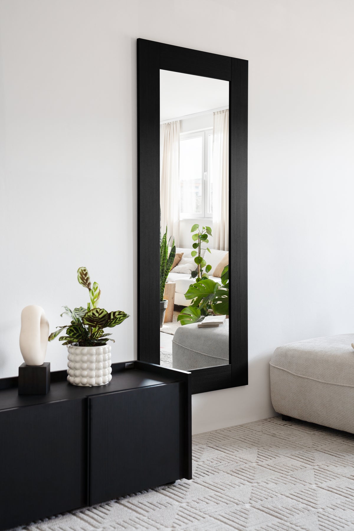 Evolution Rectangular Mirror, 170 x 70 cm, Black Ash