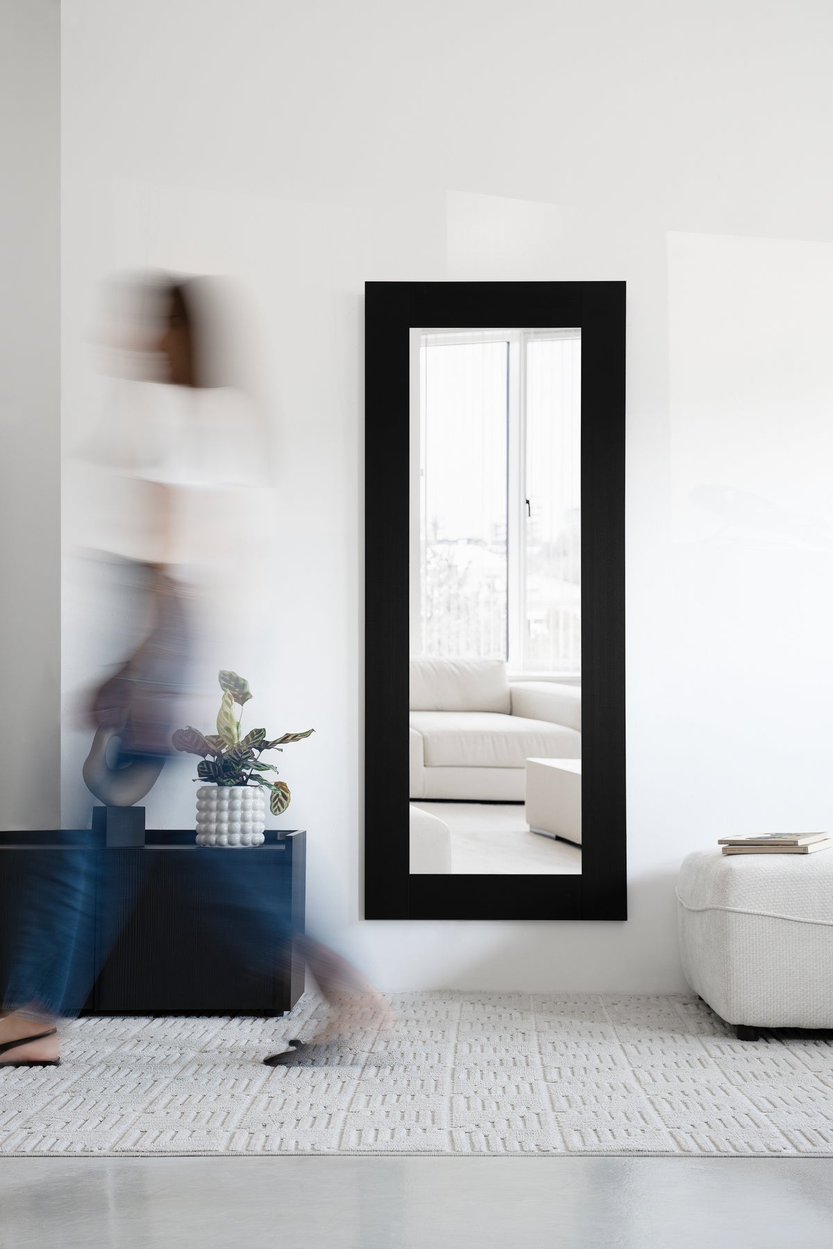Evolution Rectangular Mirror, 170 x 70 cm, Black Ash