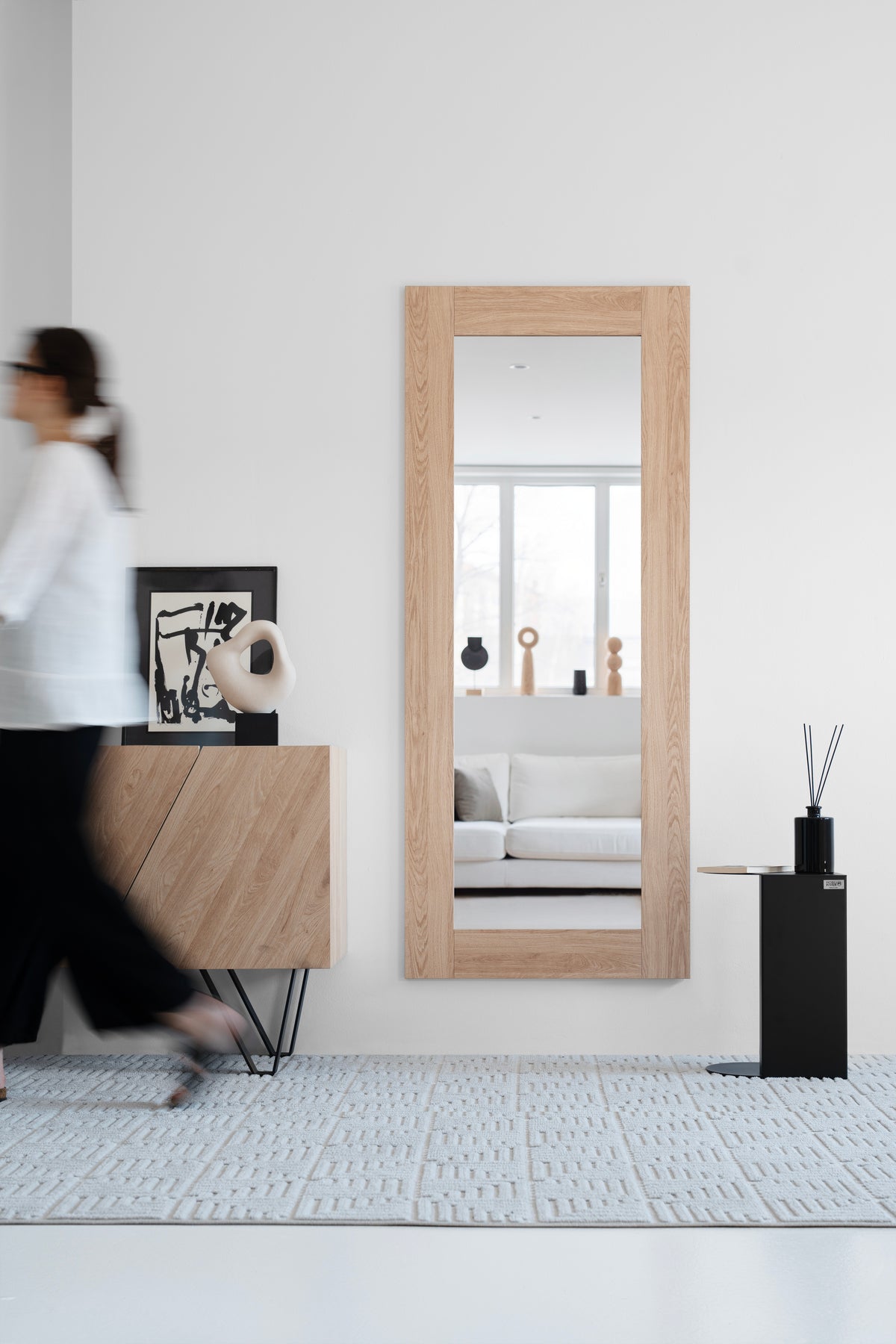 Evolution Rectangular Mirror, 170 x 70 cm, Natural Oak