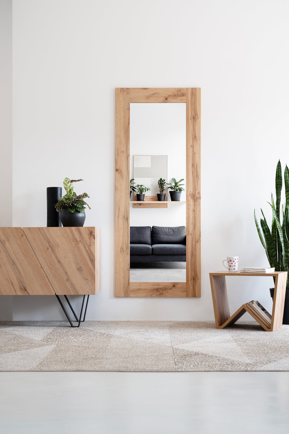 Evolution Rectangular Mirror, 170 x 70 cm, Rustic Oak