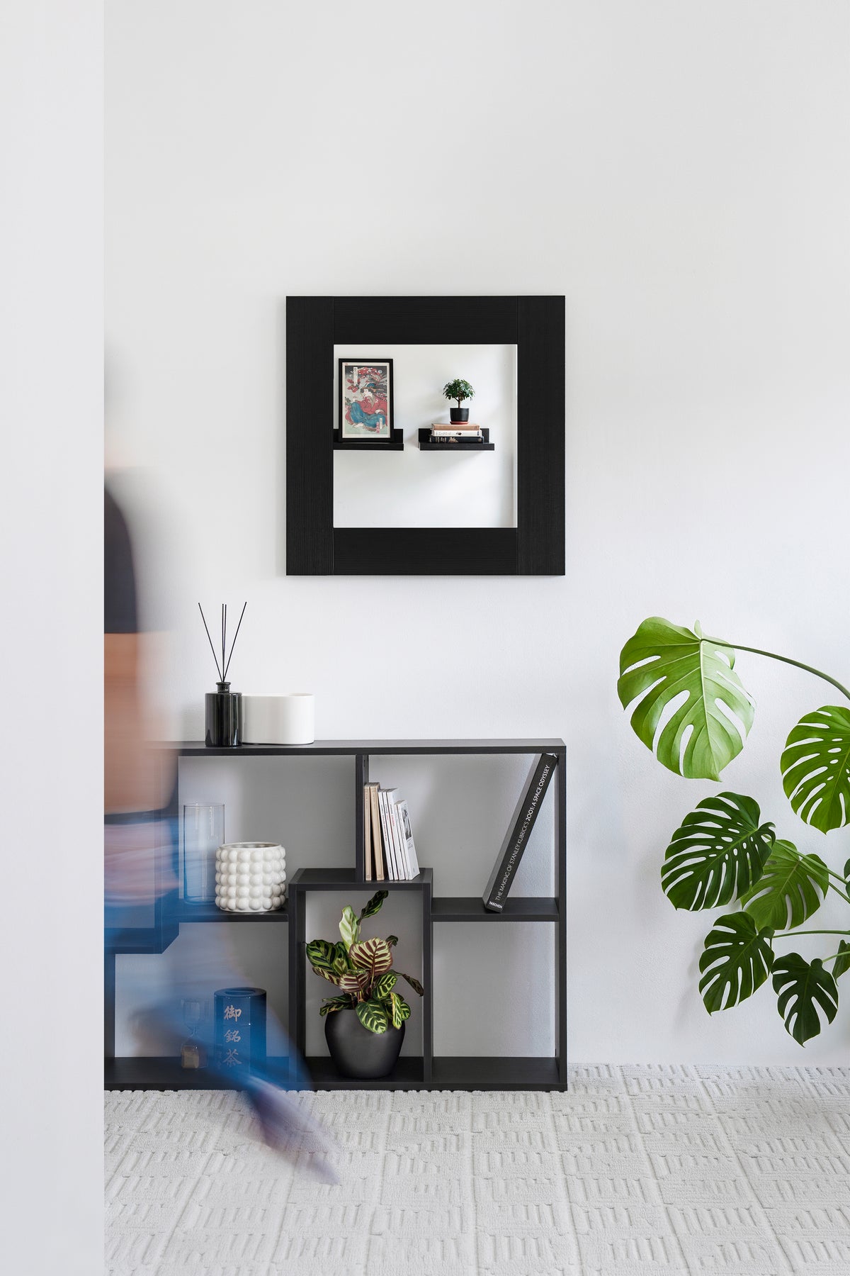 Evolution Rectangular Mirror, 70 x 70 cm, Black Ash