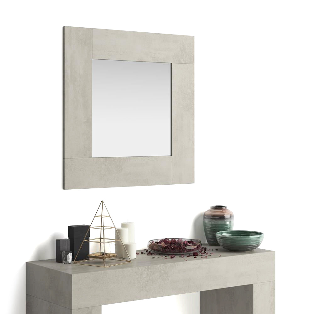 Evolution Square Wall Mirror, 28.7 x 28.7 in, Concrete Effect, Grey